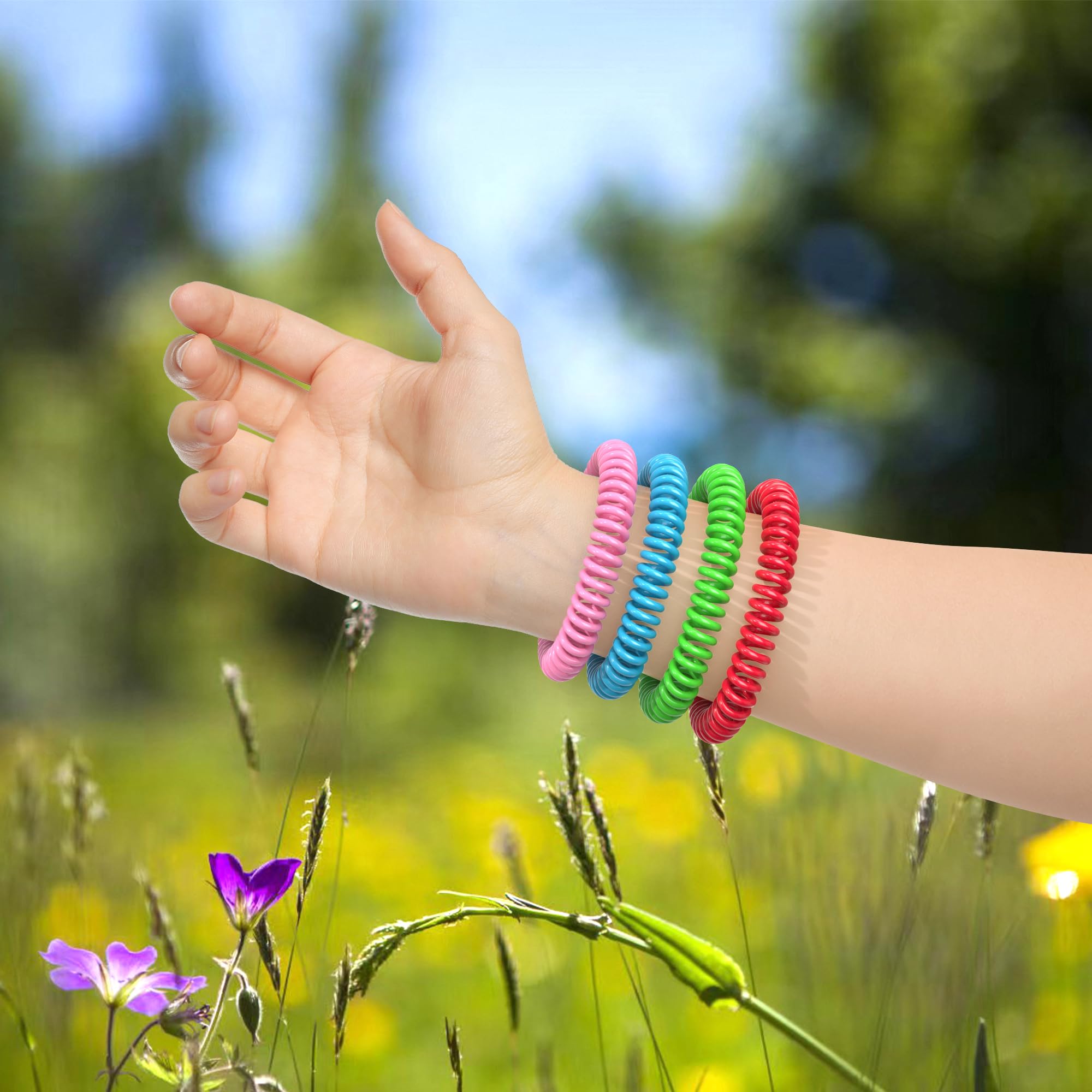 BuggyBands 15 Pack Mosquito Repellent Bracelets, DEET-Free Mosquito Bands for Adults and Kids, Individually Wrapped Repellent Wristbands for Outdoor Camping Fishing Traveling