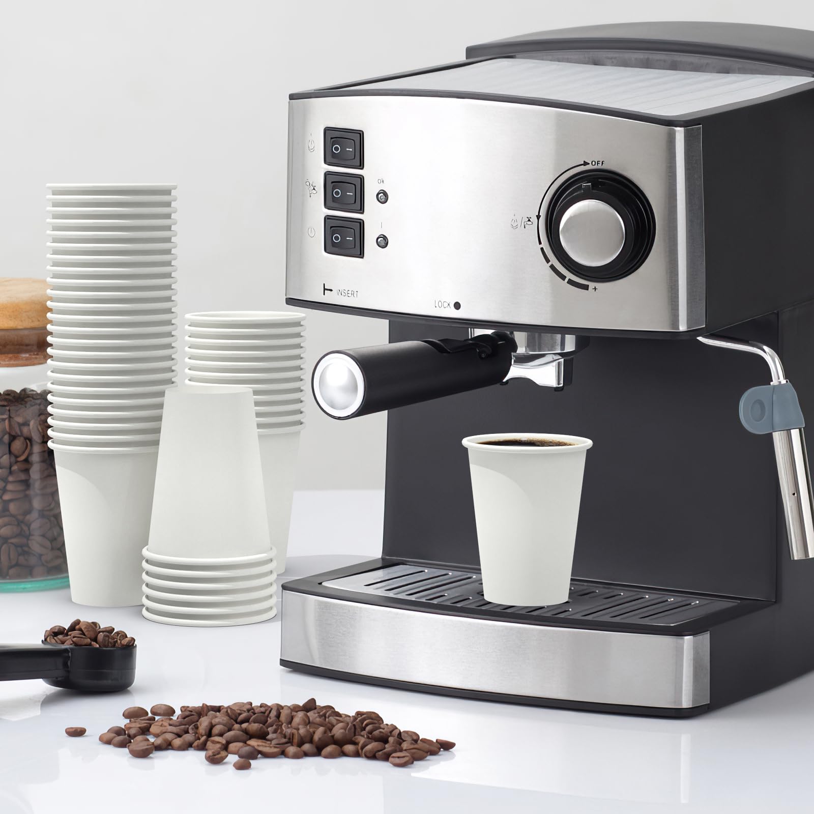 Dealusy 500 Count 12 oz Coffee Cups, Leak-Free Food Safe Paper Cups 12 oz, Disposable Coffee Cups, Hot Paper Coffee Cups 12oz, White Paper Cups for Cold and Hot Drinks