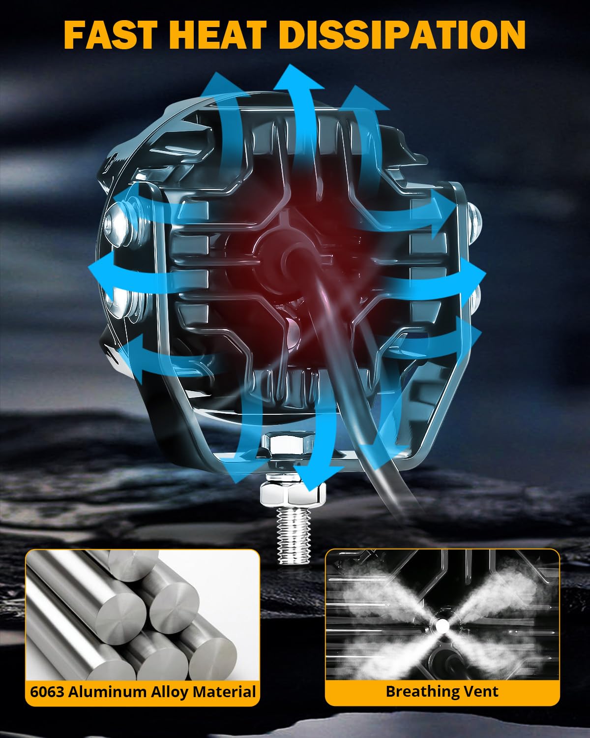 Auxbeam V-Ultra Series 3 Inch 108W LED Round Pods, 3 Modes Offroad Driving Side Shooter Light with Amber DRL, 270° Ultra-Wide Amber Cube Universal Spotlights with Covers & DT Plug Wiring Harness