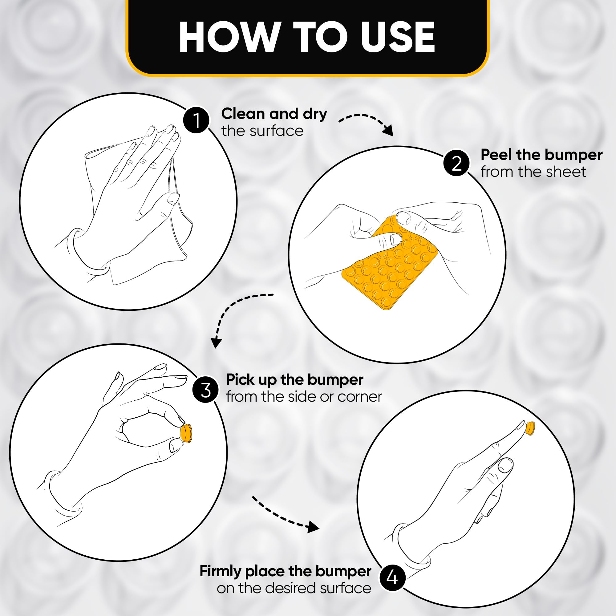 Vellax Home Protection: 128 Cabinet Door Bumpers & 4 Wall Protectors - Clear, Self-Adhesive, Noise-Dampening Solutions for Furniture & Walls