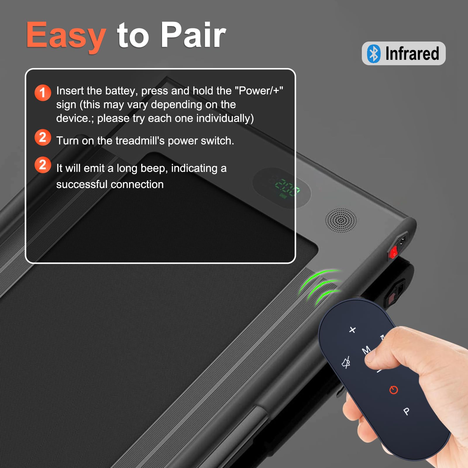 RETROSUN Replacement Walking Pad Remote Control for LIVIVOX LX-22-2B, EGORUN Q22-3, ActiveLife Q22, REDLIRO JK08F Max 2.5 HP Portable Under Desk Treadmill