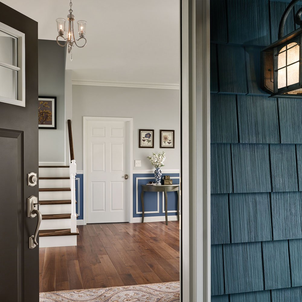 SCHLAGE Camelot Single Cylinder Handleset and Left Hand Flair Lever, Satin Nickel (F60 CAM 619 FLA LH)