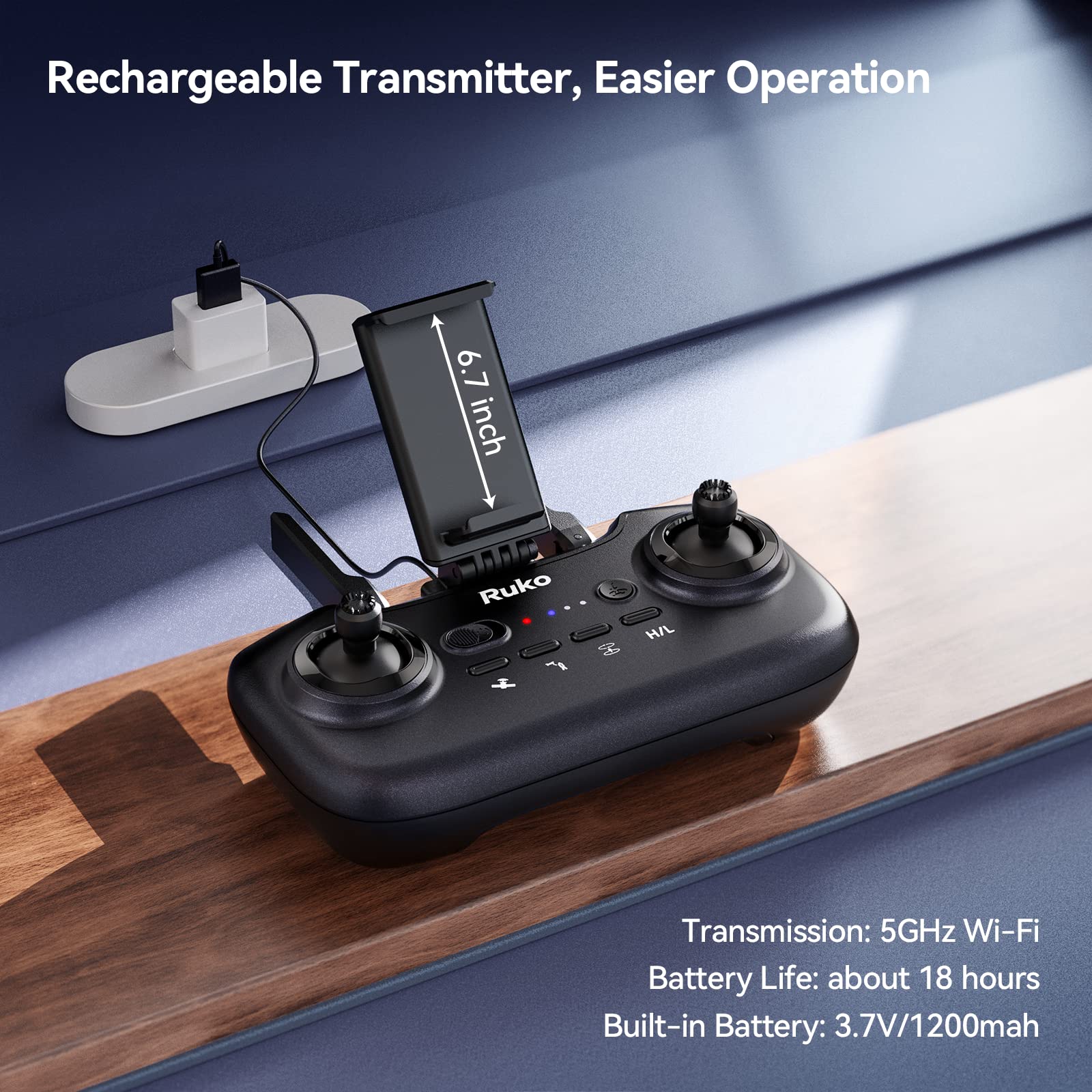Ruko U11S Drones with Camera for Adults 4k, Built-in Remote ID, 120ยฐ FOV, GPS Auto Return, 40 Mins Flight, 5G Live Transmission, Foldable FPV Drones for Beginners with Follow Me, Circle Fly, Waypoint