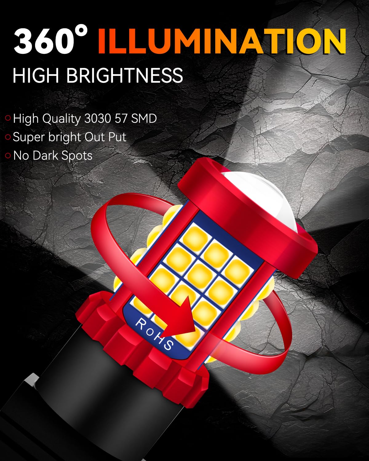 Afibraru 3156 3157 LED Bulb White Reverse Lights, 4114 3057 4157 3457 4057 LED Bulbs 3030 SMD with HD Projector, 6000K White Backup Reverse Brake DRL Tail Light for Motorcycles Cars Trucks Pack of 2