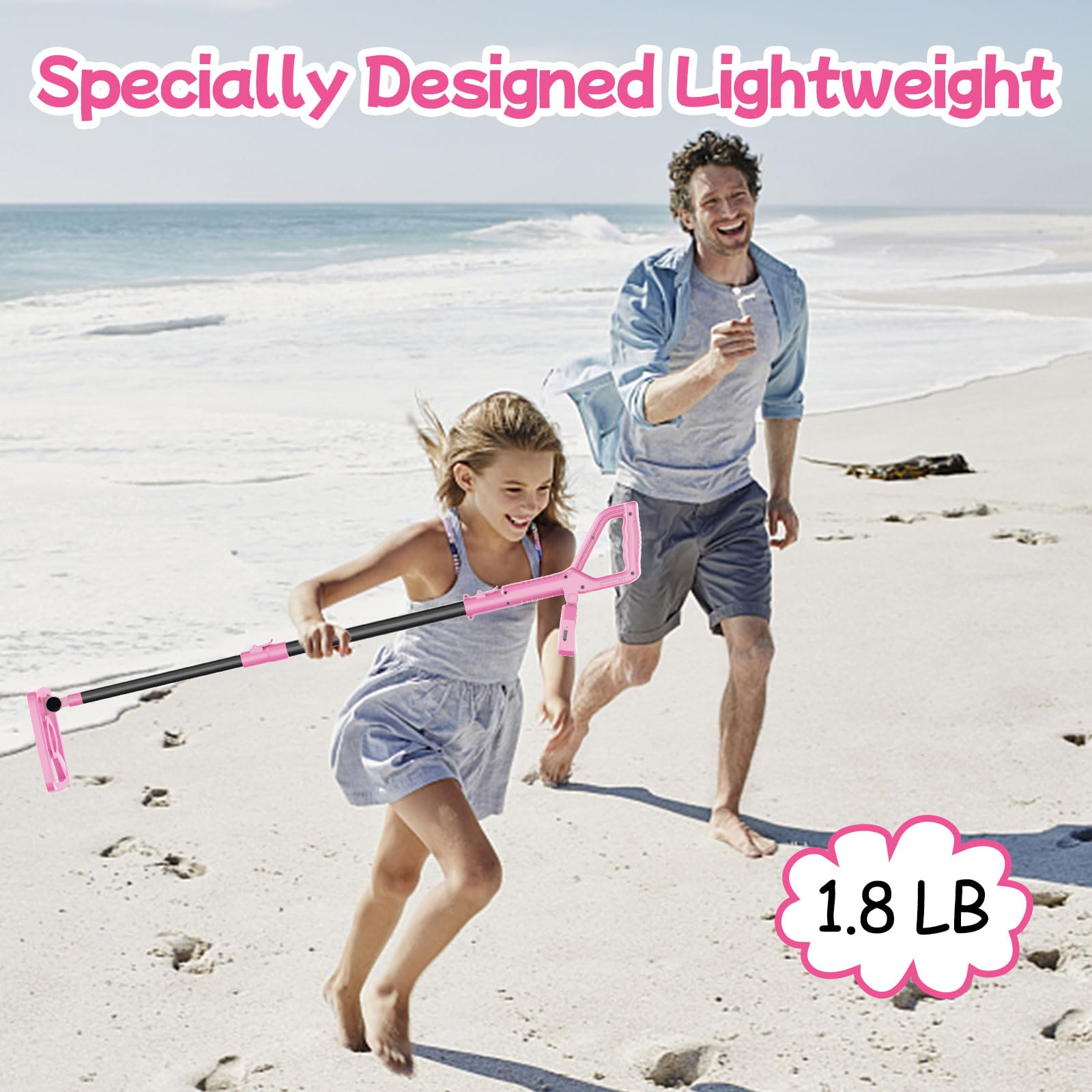 OMMO Metal Detector, Rechargeable Built-in Battery Kids Metal Detector with Funny LCD Display, Adjustable Metal Detectors for Kids with IP67 Waterproof 6.5” Search Coil for Exploring Outdoor