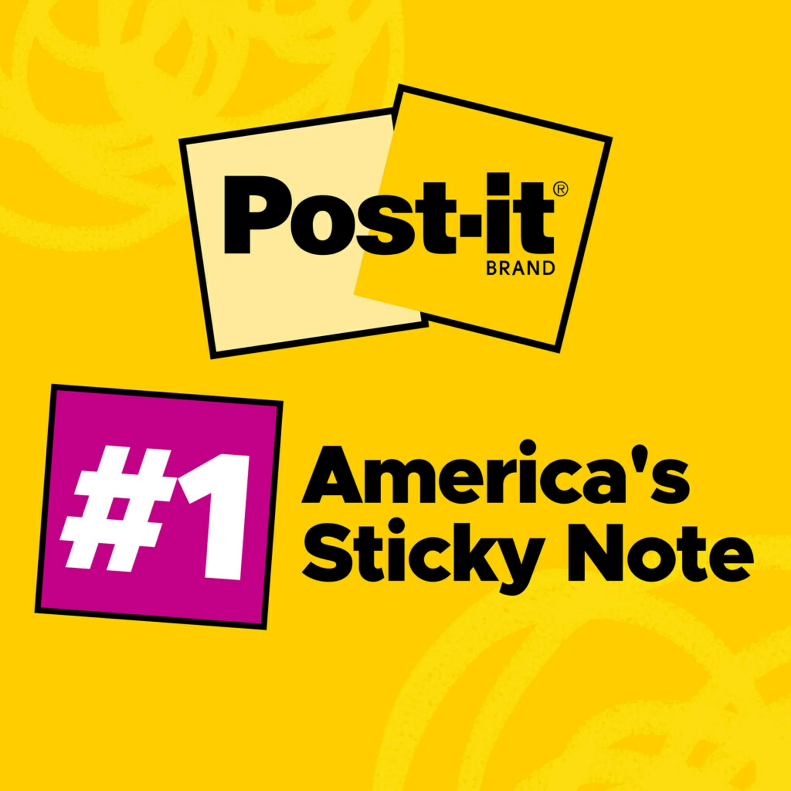 Post-it Notes 3x3 in, 14 Pads, America's’s #1 Favorite Sticky Notes, Yellow and Brights, Clean Removal, Recyclable (654-14YWM)