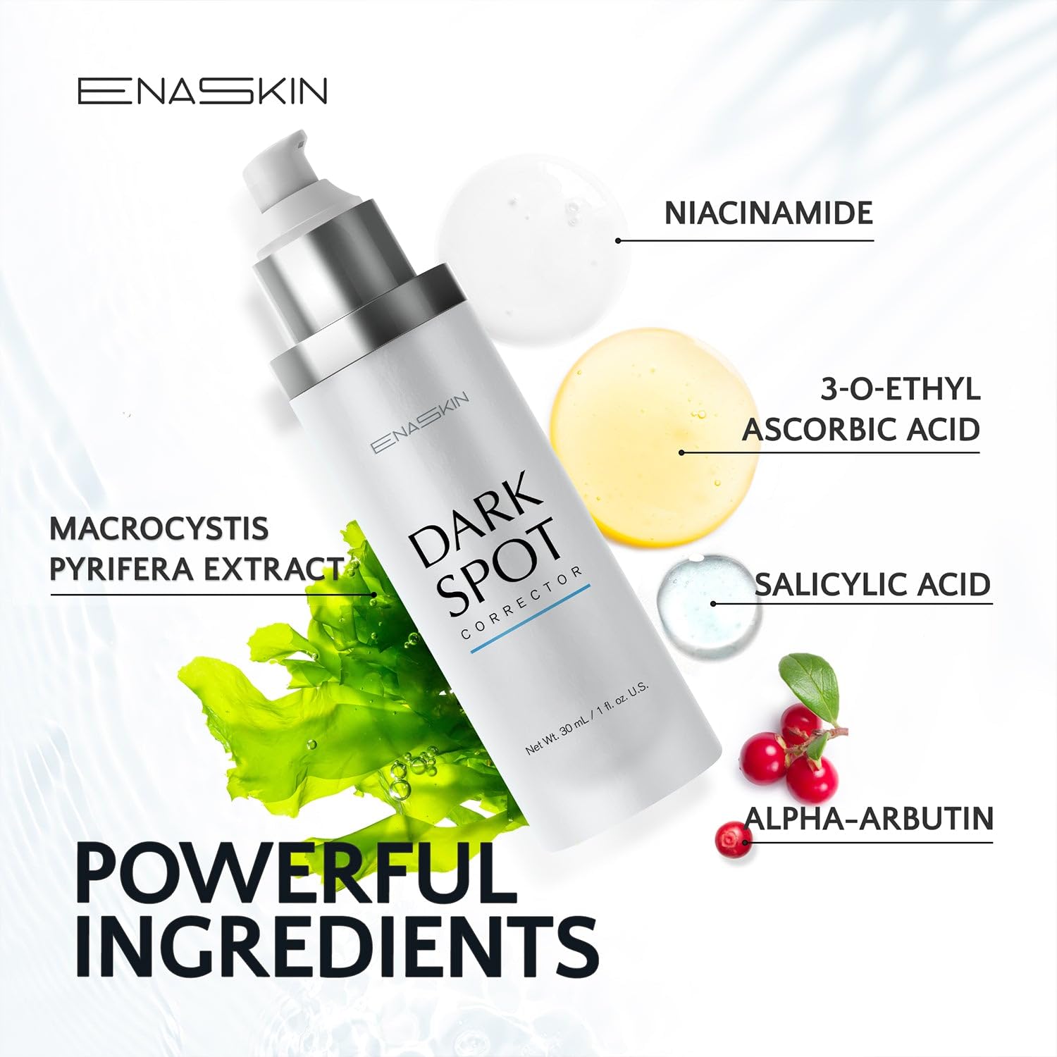 EnaSkin Dark Spot Remover for Face and Body: Age Spot Sun Spot Freckles Melasma Brown Spot Serum - Advanced Formula Corrector Cream with Niacinamide for Women and Men (1.0 Fl Oz)