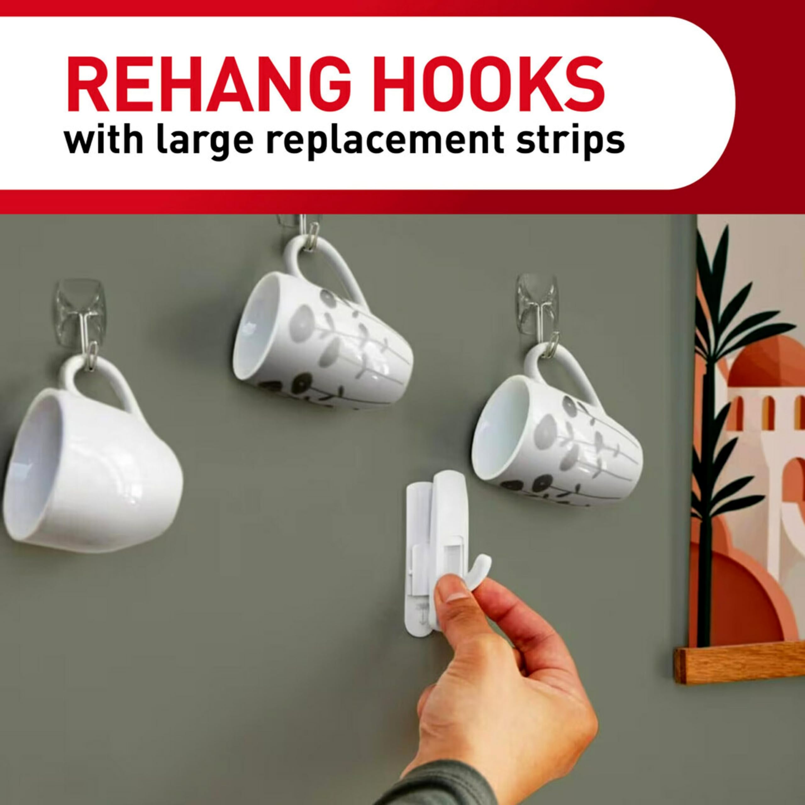 Command Replacement Adhesive Strips – 8 Small, 4 Medium, 4 Large, Damage-Free Hanging for Hooks and Clips, 16-Count