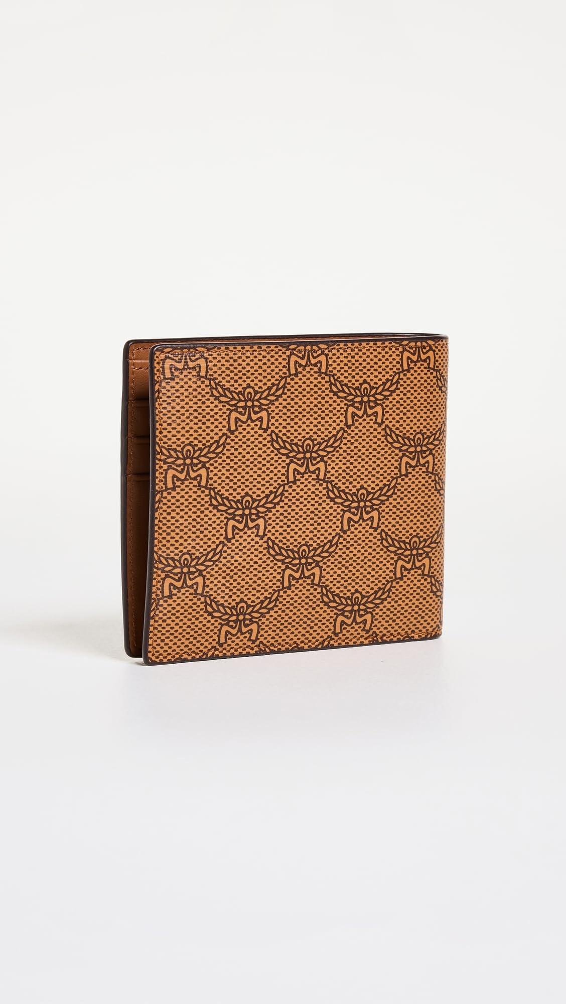 MCM Men's Lauretos Coated Canvas Small Wallet, Cognac, Tan, Print, One Size