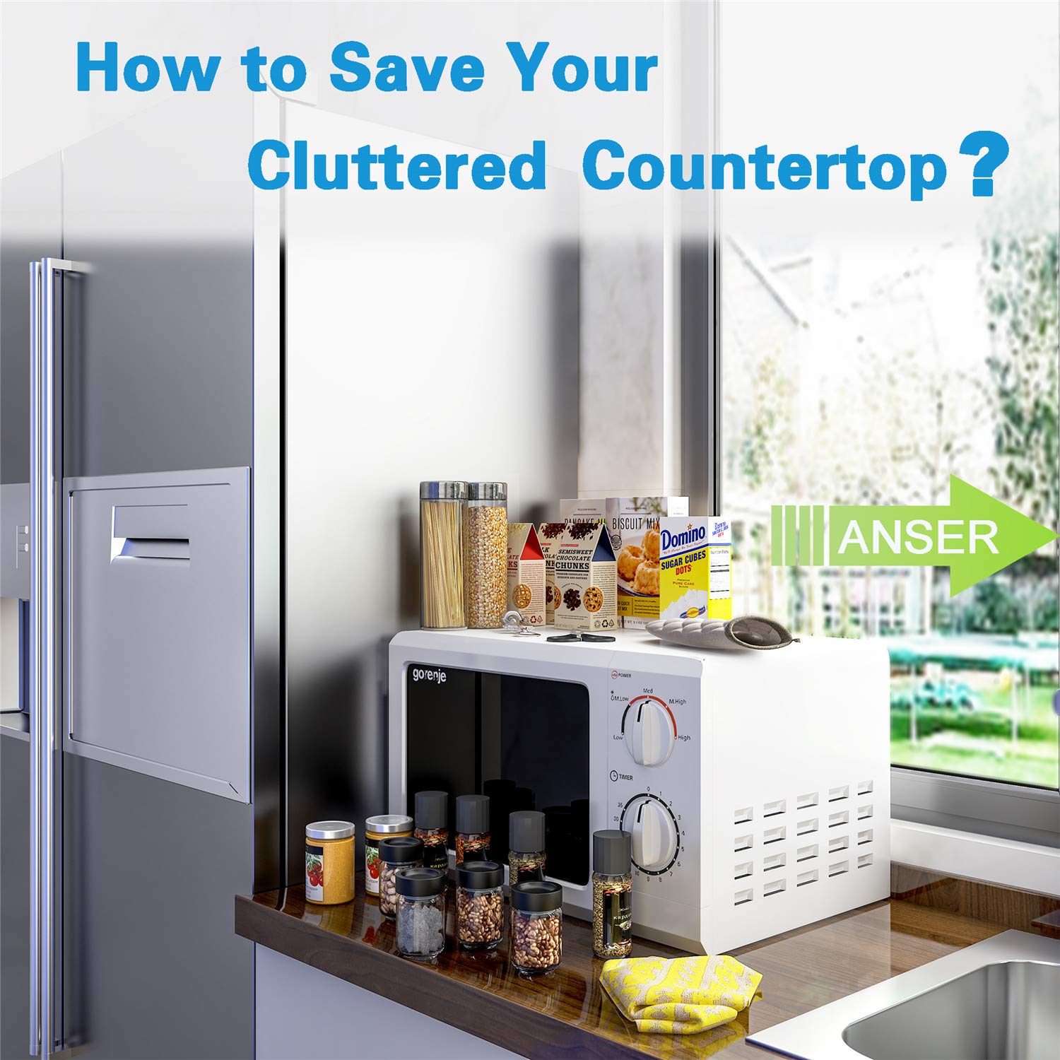 Thipoten Magnetic Spice Rack, Strong Magnetic Shelf with 2 Removable Hooks, Perfect Space Saver for Small Kitchen/Apartment, Awesome Metal Cabinet for Holding Spices, Jars, Bottle, Beve(Black, 2Pack)