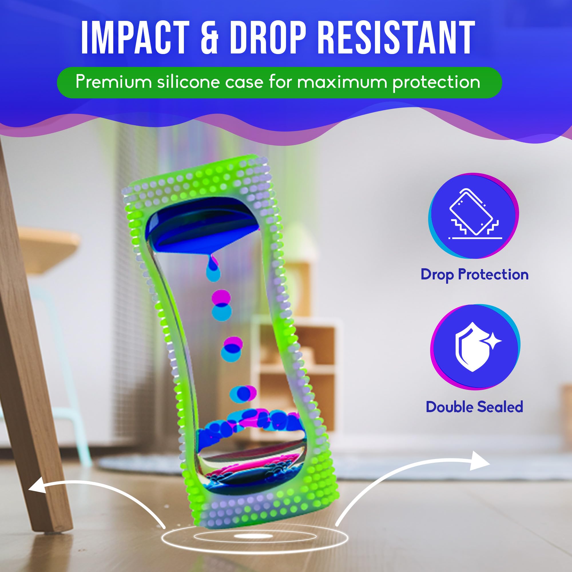 BUNMO Liquid Motion Bubbler Sensory Toys - Sensory Stocking Stuffers for Kids - Glow in The Dark and Liquid Motion Bubbler Sensory Toys - Sensory Stocking Stuffers for Kids - Purple