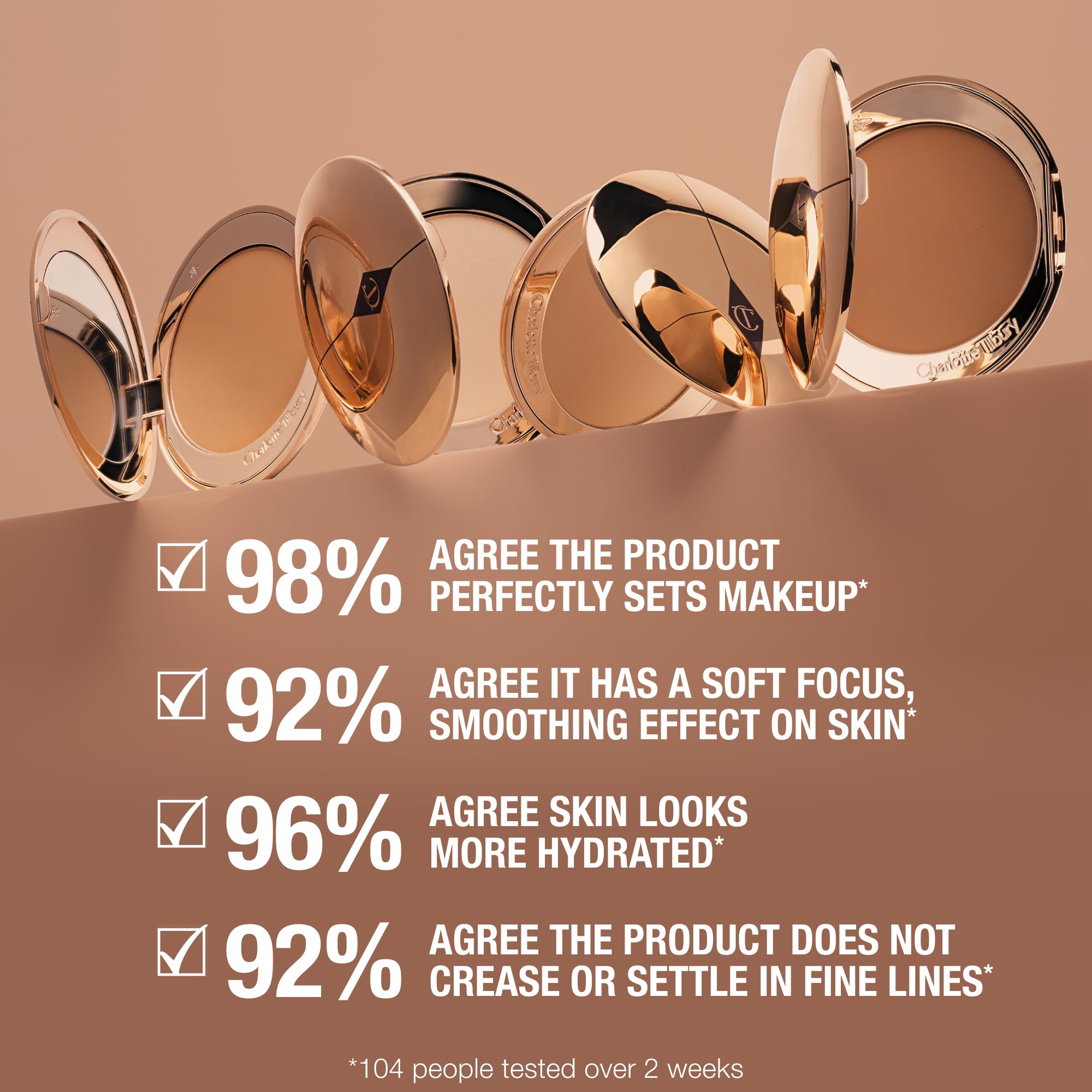 Charlotte Tilbury Airbrush Flawless Finish Setting Powder - Pore-Blurring Pressed Powder for Face Makeup to Minimize Shine with a Soft-Focus Finish - 2 Medium