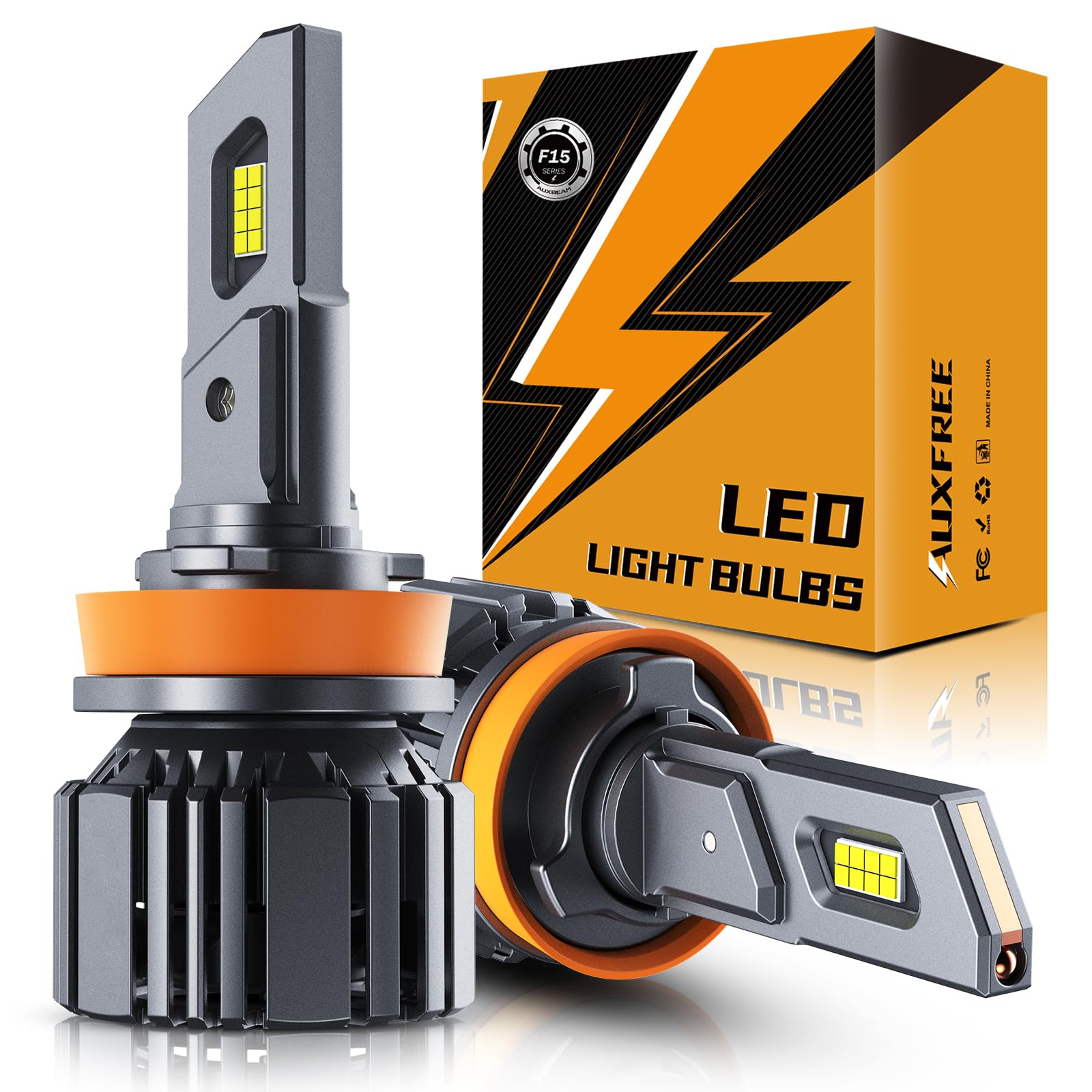 Auxbeam H11 H8 H9 Fog Light, F15 Series 20000LM H11 Powersport Light for Off-Road Use or Fog Light-2 Pack