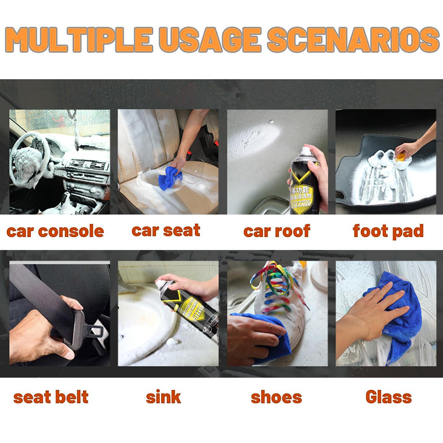 Shima Multifunctional Car Interior Foam Cleaner,Shima Magic Foam Cleaner,Large Capacity Multi Purpose Foam Cleaner Spray,Powerful Decontamination Heavy Duty Foam Cleaner Kits(2Pcs,1300 ml)