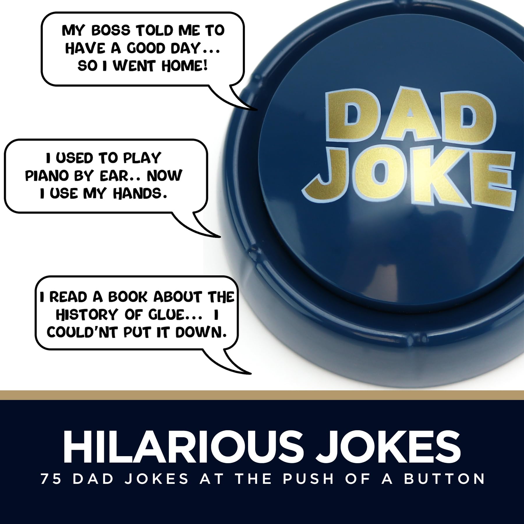 The Ultimate Dad Joke Button Funny Gift for Dads and Kids 75 Hilarious Dad Jokes - Ready to Gift Box, Fun for Dads, Kids, Grandpa, Uncles, The Gift of Laughs, Perfect Stocking Stuffer