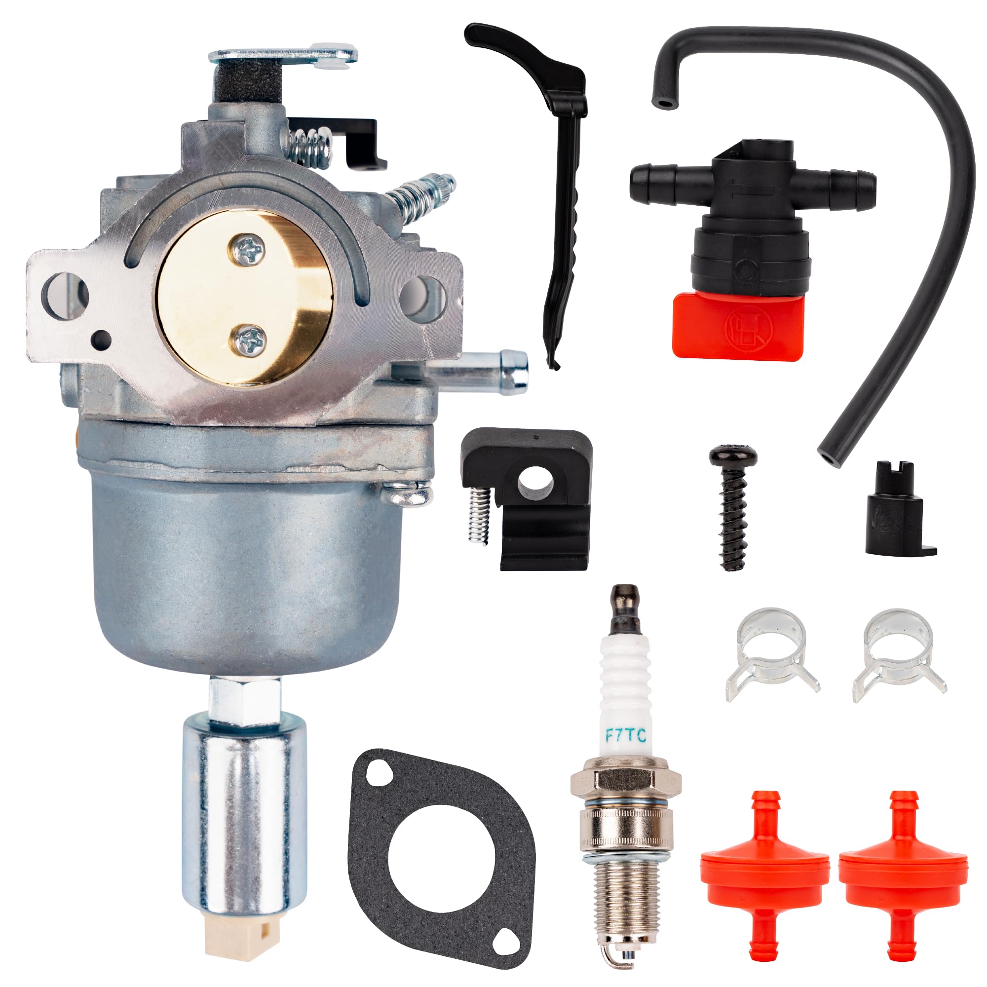 BlueStars 594593 Carburetor Kit - For John Deere LA105 D110 D105 LA115 D100 LA110 LA125 697203 JS40 L1742 1742HS S17 Lawn Tractor 17hp 19hp 21hp Nikki 697203 792036 792345 591731 796109 31H777 590400