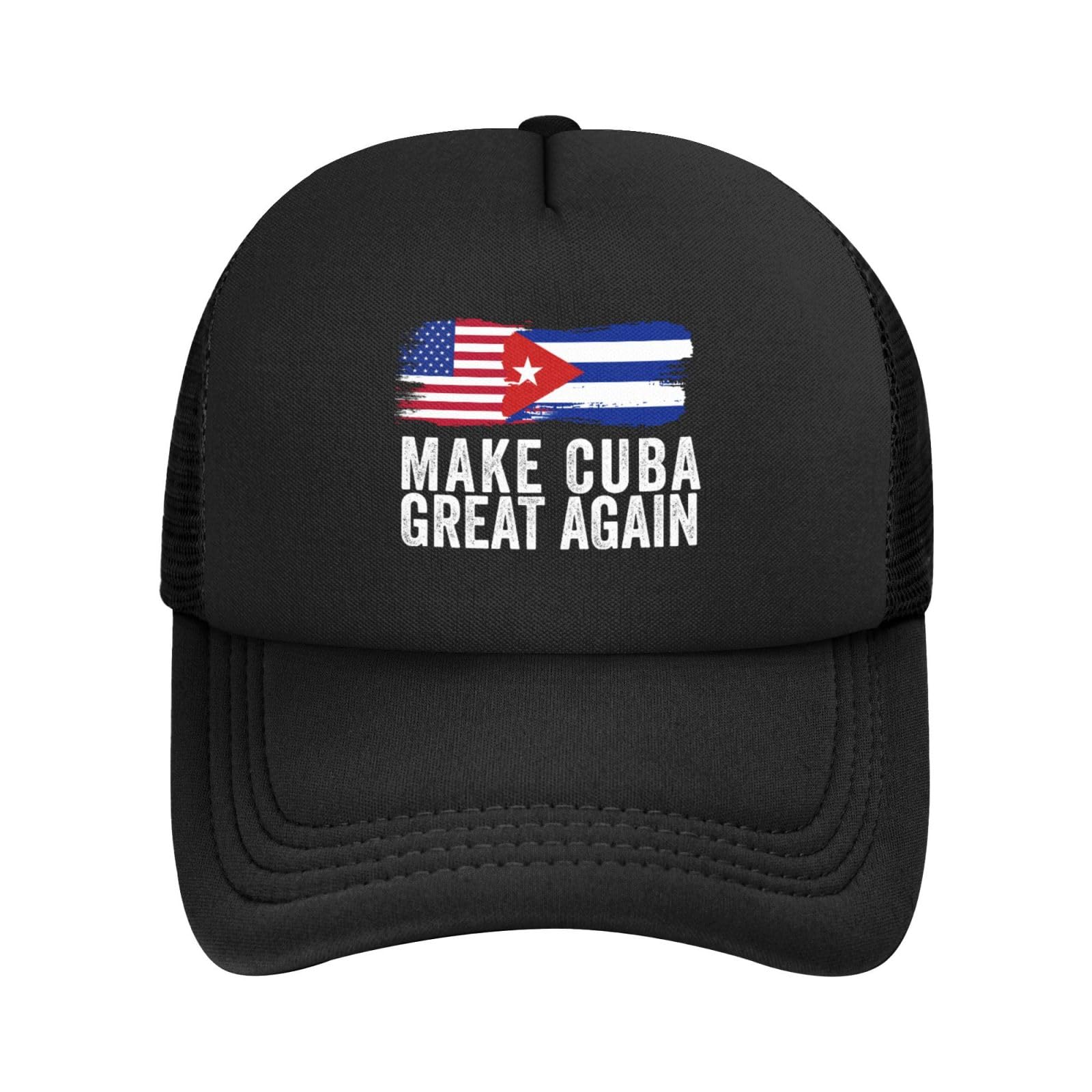 Antaa Make Cuba Great Again Hats Cuban Flag Mesh Trucker Cap Black