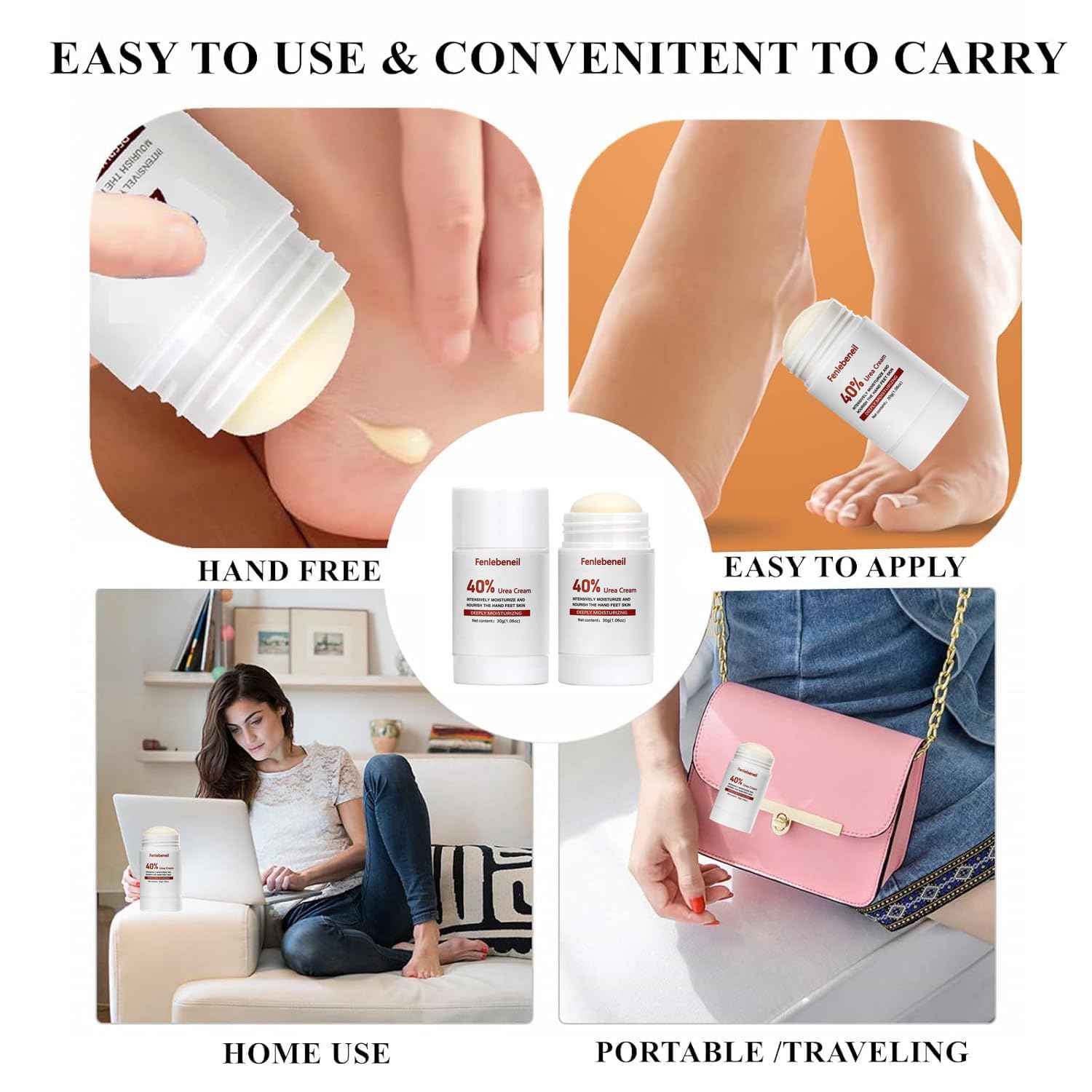 Urea Cream 40 Percent Foot Cream for Dry Cracked Heel and Feet Cracked Heel Repair 40% Urea Cream Balm for Feet Hand Moisturizing Lotion Dead Skin Remover Softener Feet Care Treatment For Women Men