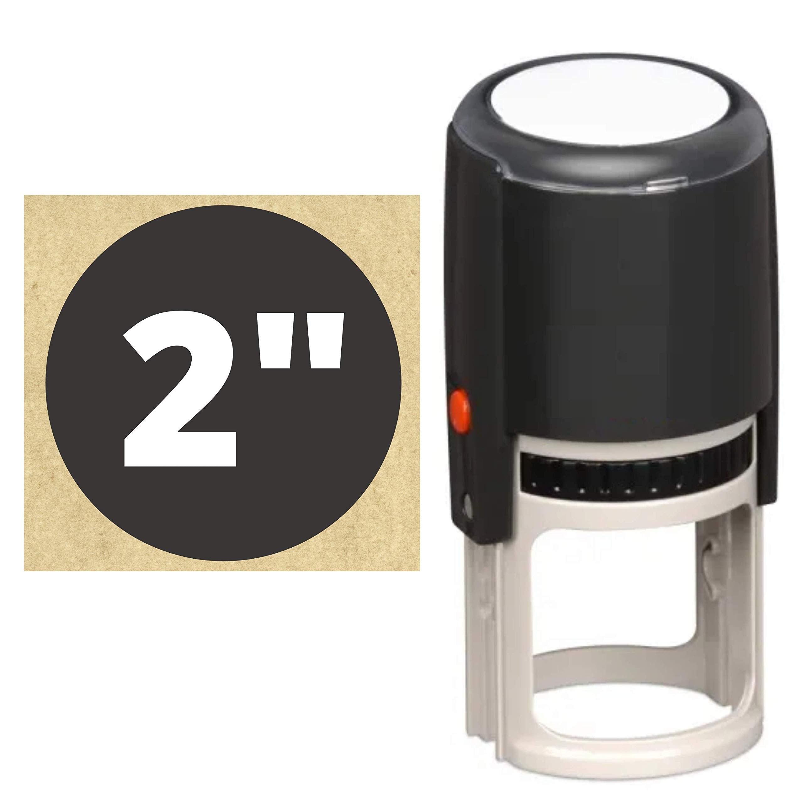 2" Logo Stamp - Custom Stamp - Personalized Business Stamp Self-Inking Black Red Blue Black Ink - Custom Round Text Business Stamp Large 2 Inch Stamper