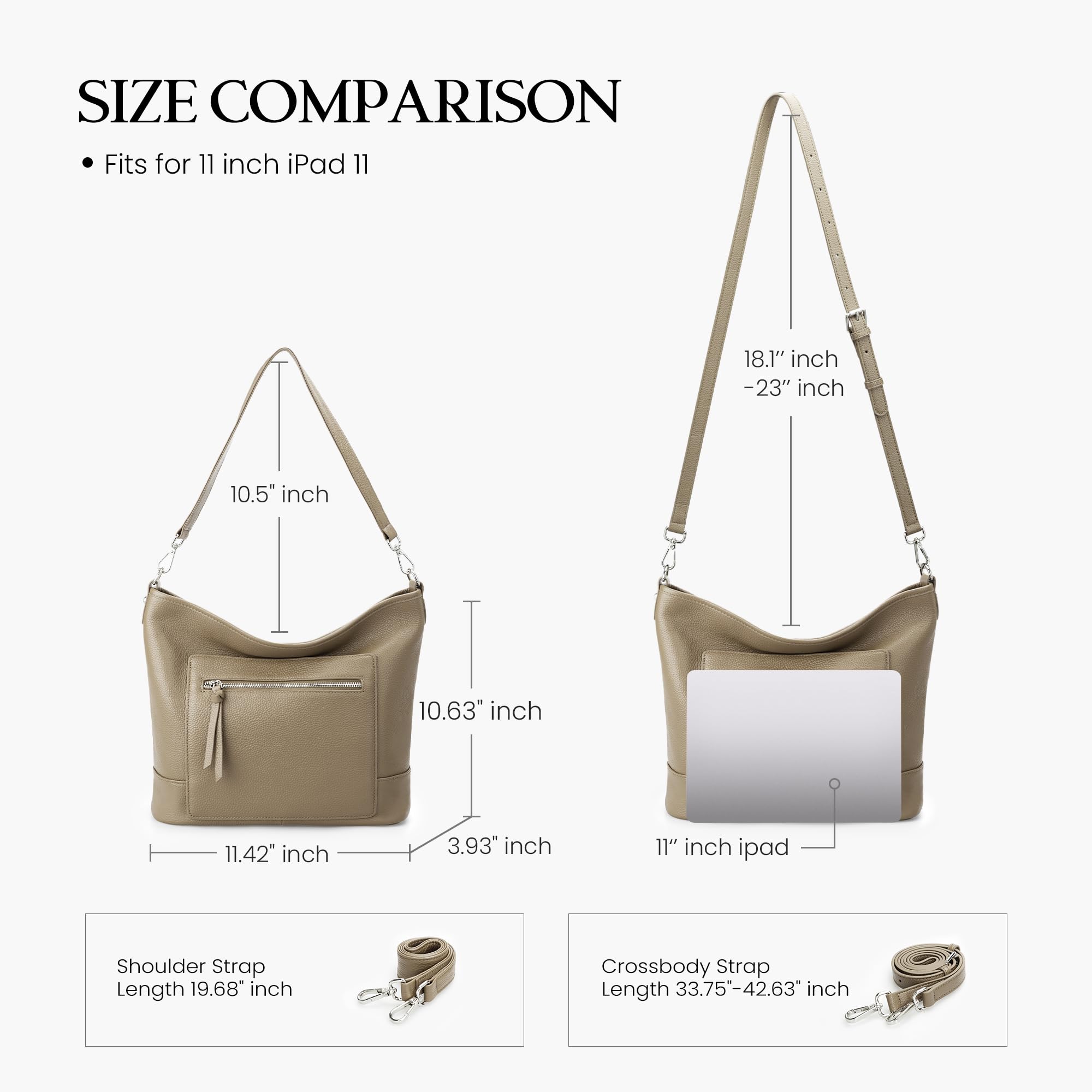 befen Real Leather Crossbody Bucket Bags for Women, Women's Lightweight Cross Over Shoulder Purses with Multiple Compartments - Cognac Brown