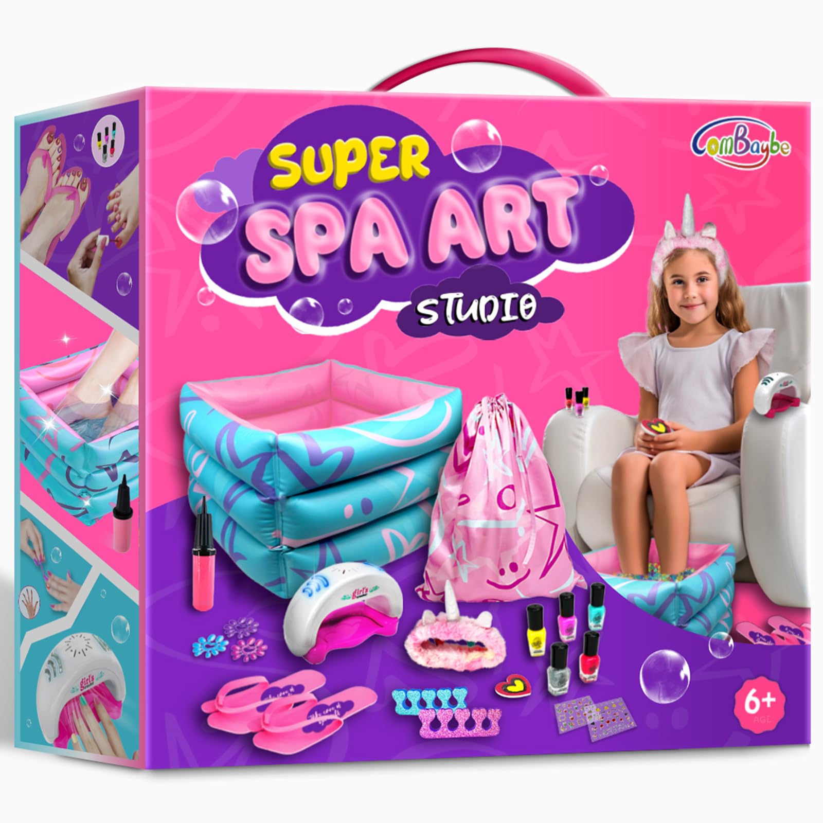Kids Spa Kit for Girls Toy - Nail Polish Set for Girls Gifts 7-12 - Foot Spa Day Girl for Manicures Pedicure - Nail Art Salon Kit Christmas Birthday Gift for 6 7 8 9 10-12 Years Old (Kids Edition)