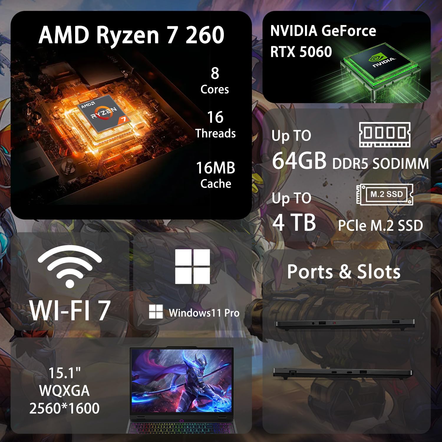Lenovo Legion 5 15AHP10 RTX 5060 Pro Gaming Laptop,15.1 OLED WQXGA(2560 x 1600) 165Hz, AMD Ryzen 7 260(Beats Intel i7-14700), NVIDIA RTX 5060, 32GB DDR5 RAM,1TB SSD, Wi-Fi 7, Bundle PCO Laptop Cooler
