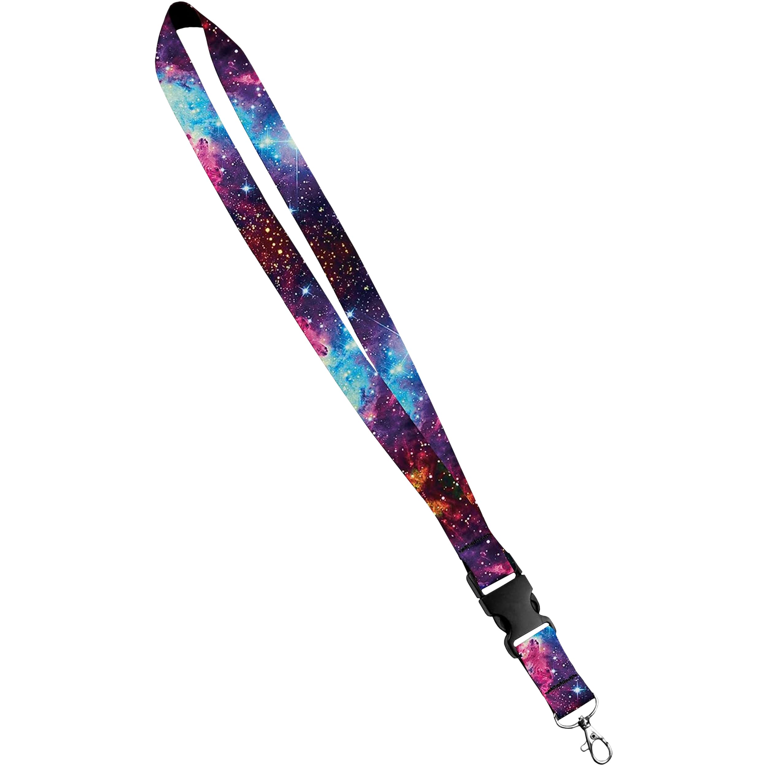 Moose Pet Wear Print Lanyard - Satin Keychain Necklace With Side Release Buckle and Snap, ID Badge Holder - 1 Inch, Universe