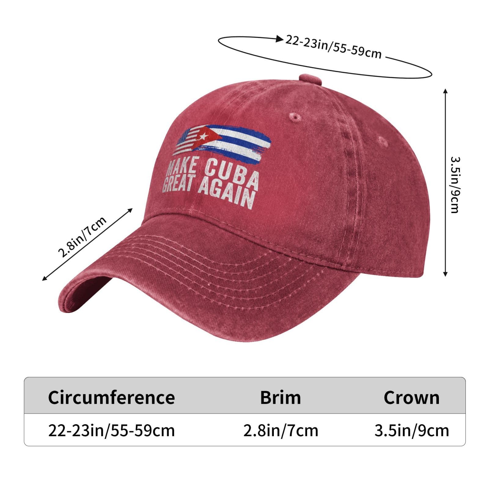 Make Cuba Great Again hat Cuban Flag Cotton Cap Red