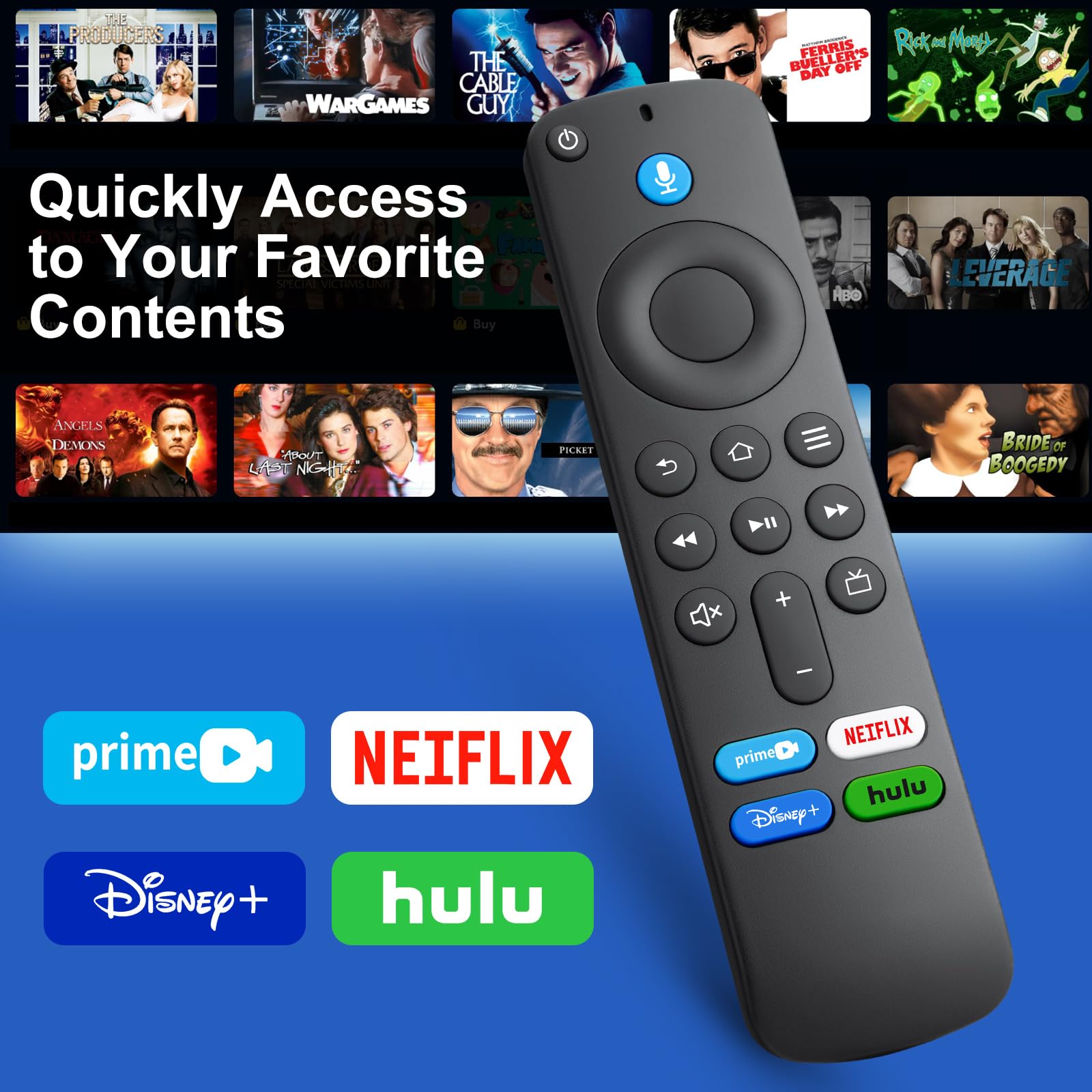 Voice Remote Control Replacement for Fire-TV-Stick-TV Cube and for Insignia-Toshiba-Pioneer-AMZ Fire Smart TVs