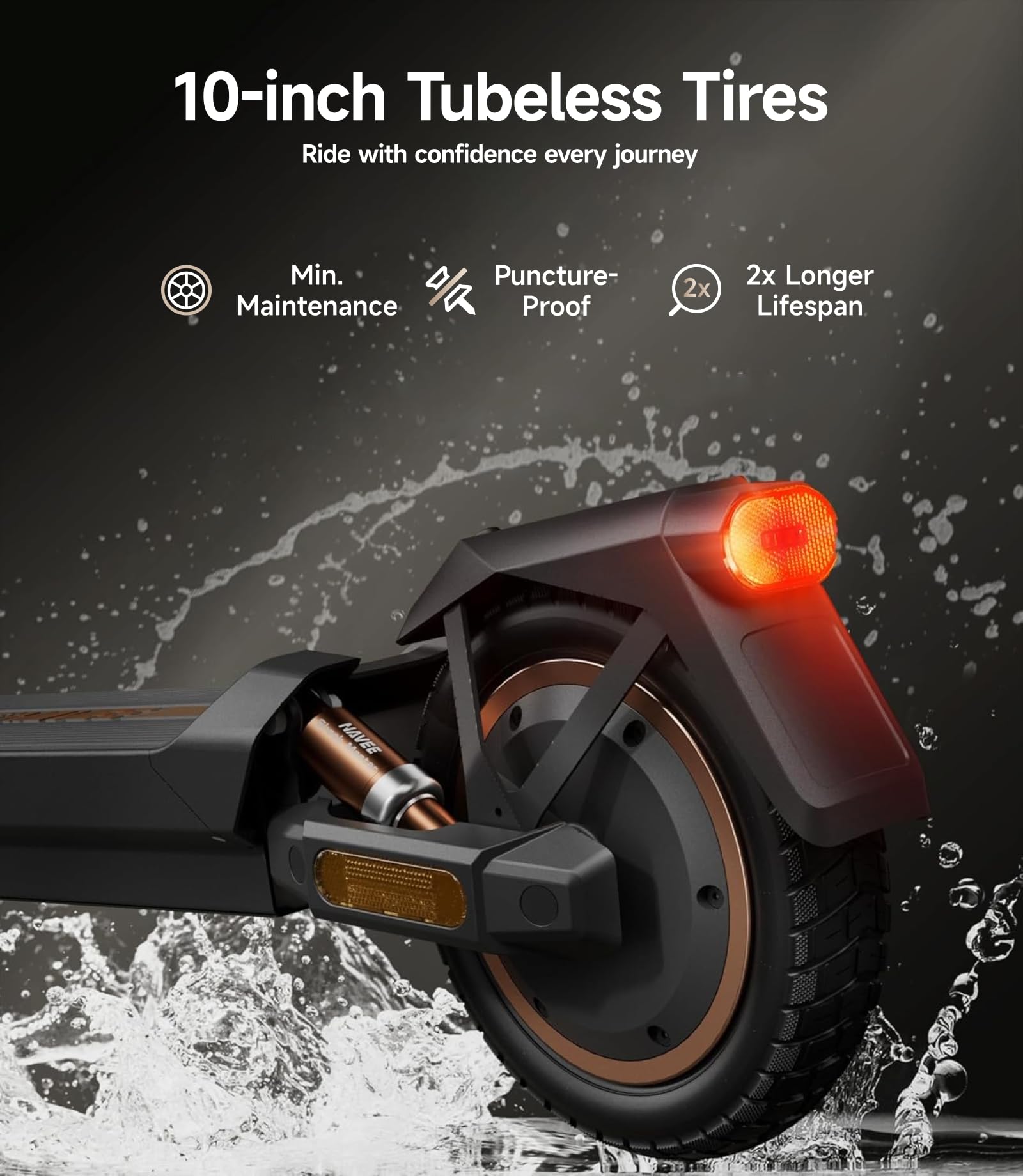 NAVEE GT3 Electric-Scooter-Adults, e Scooter, Fast 20 Mph, 700w 500w Motor with Suspension, Long Range 30 Miles, 10 inch Tires All Terrain, Foldable for Commuter Men Adult Teens Students Heavy Duty