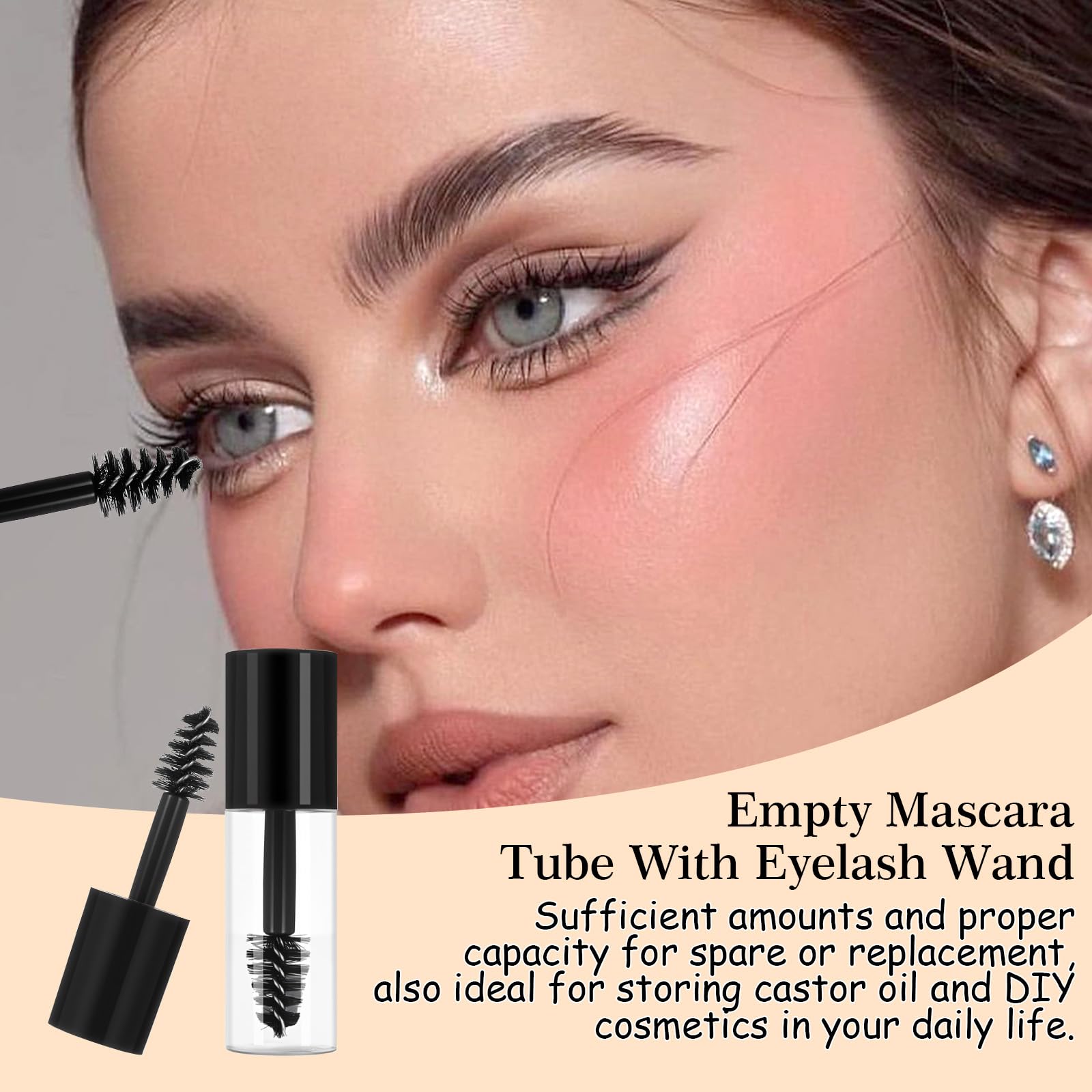 JIEYAO 27Pcs Empty Mascara Tube with Eyelash Wand, 3ml Mini Empty Mascara Bottles Mini Eyelash Cream Container Travel Containers Eyelashes Growth packing Tube for Home and Travel