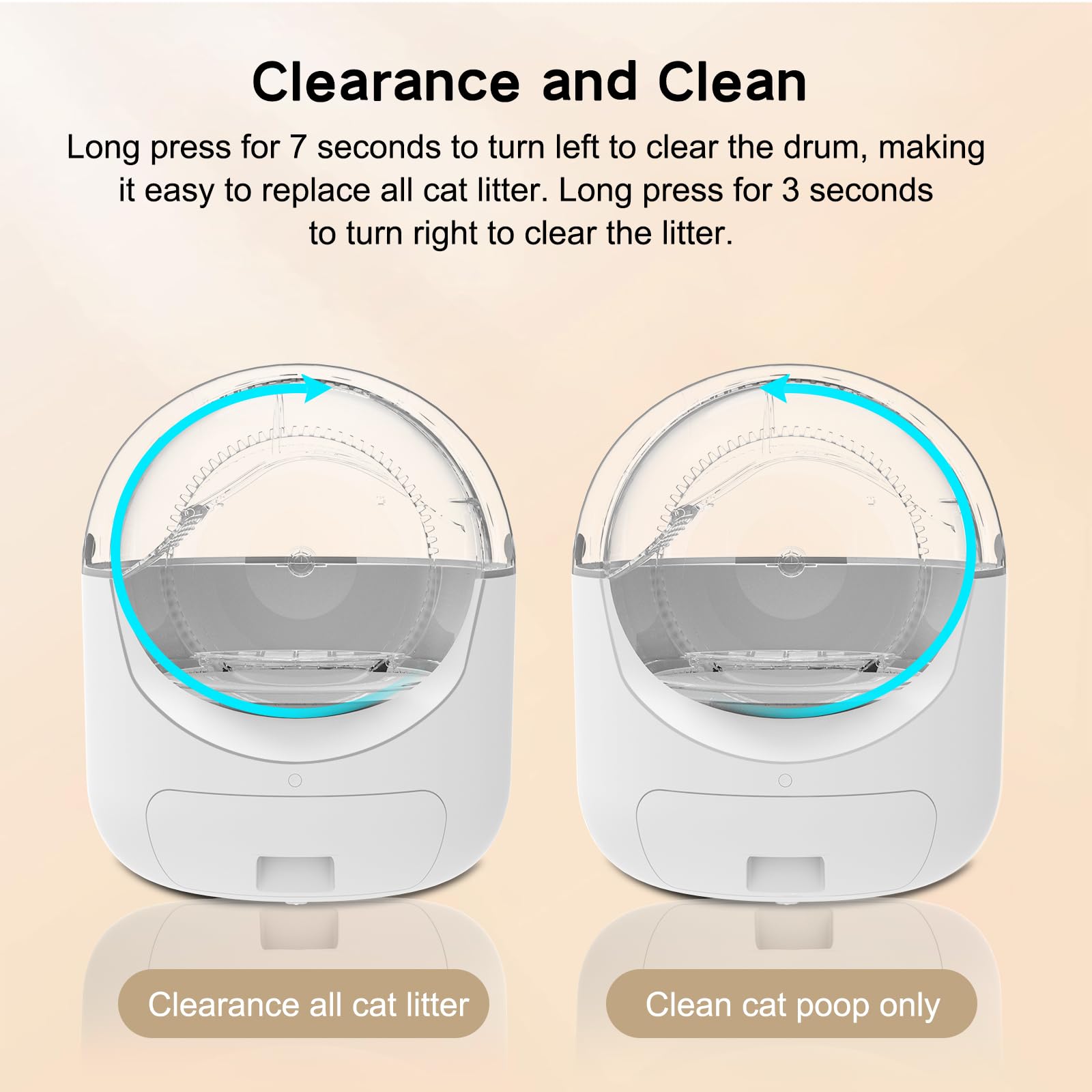 Self Cleaning Cat Litter Box, Automatic Cat Litter Box with APP Control Odor Removal Safety Protection for Multiple Cats