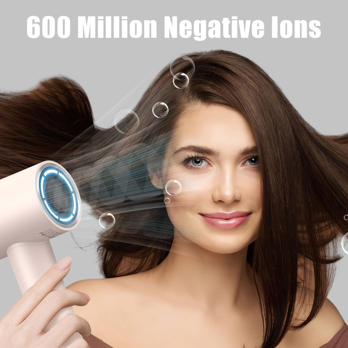 Slopehill Hair Dryer - 110,000 RPM High-Velocity Fast Drying + Low Noise + Lightweight + Intelligent Temperature Control Hair Care for Home, Salon and Travel (Pink)
