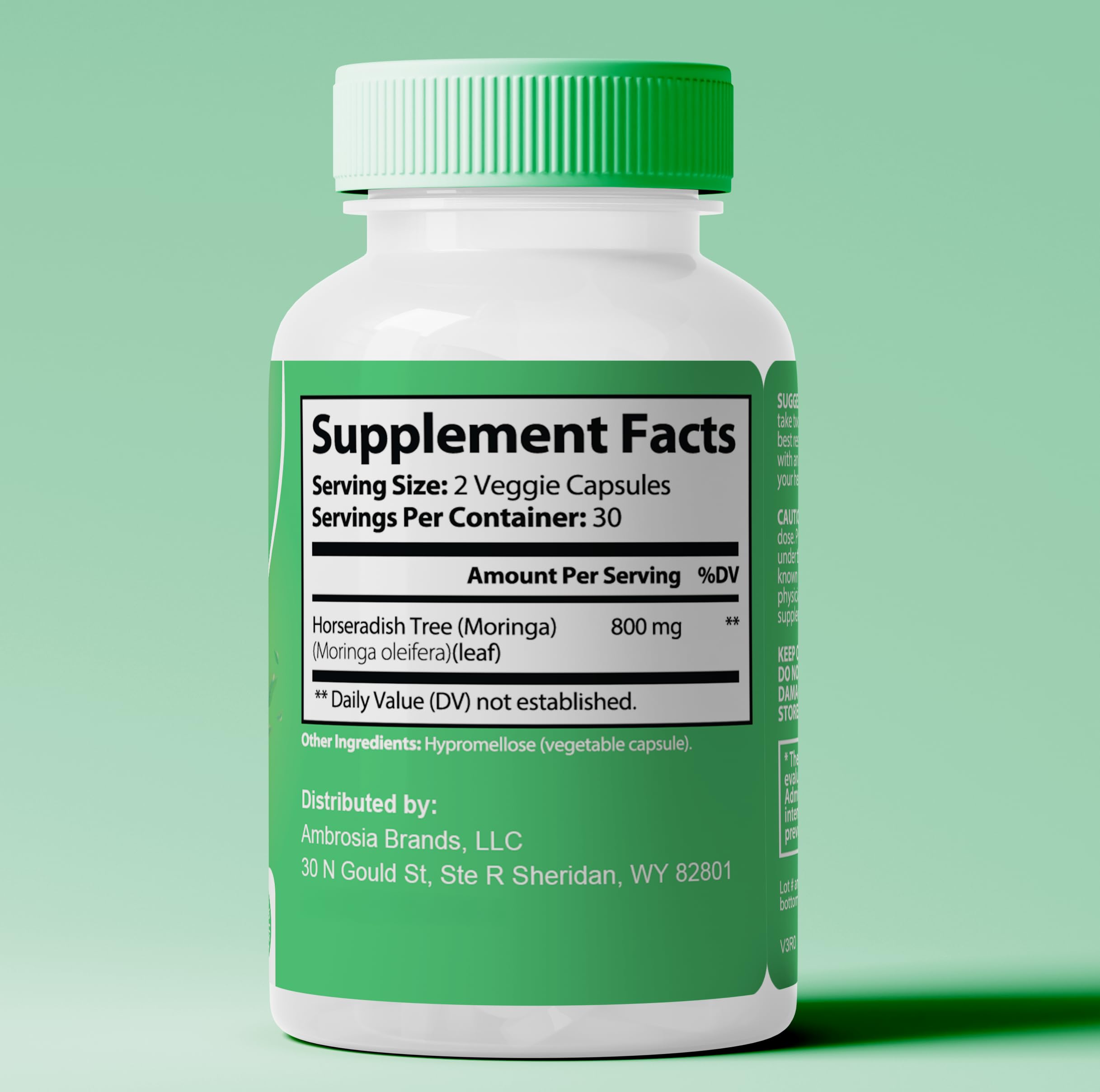 Moringa Powder Capsules - Pure Nutrient-Rich Moringa Powder - A Natural Green Antioxidant Superfood - Supports Energy, Skin Health, Gut Health+ - w/Essential Vitamins & Amino Acids A1