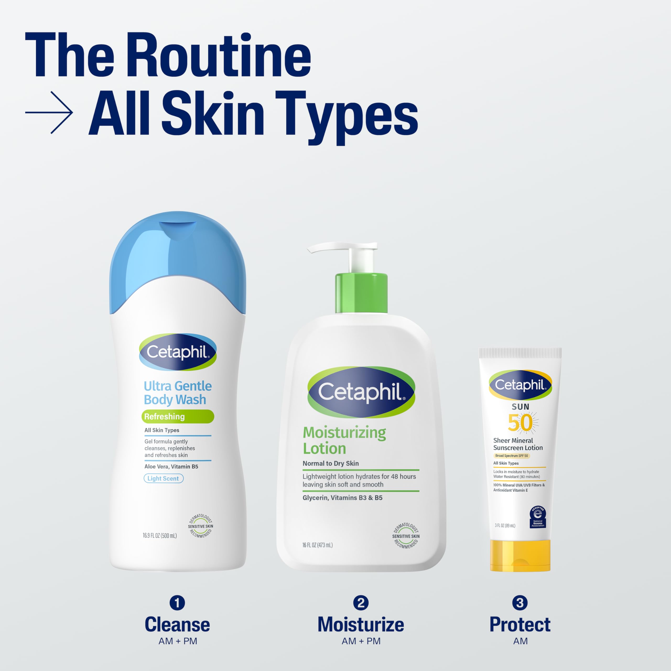 Cetaphil Ultra Gentle Refreshing Body Wash, Refreshing Scent For Dry to Normal, Sensitive Skin, 16.9oz Pack of 3, with Aloe Vera, Calendula, Vitamin B5, Hypoallergenic, Dermatologist Tested