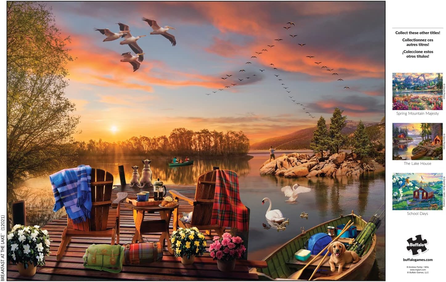Buffalo Games - Andrew Farley -Breakfast at The Lake - 1000 Piece Jigsaw Puzzle for Adults -Challenging Puzzle Perfect for Game Nights - Finished Size is 26.75 x 19.75
