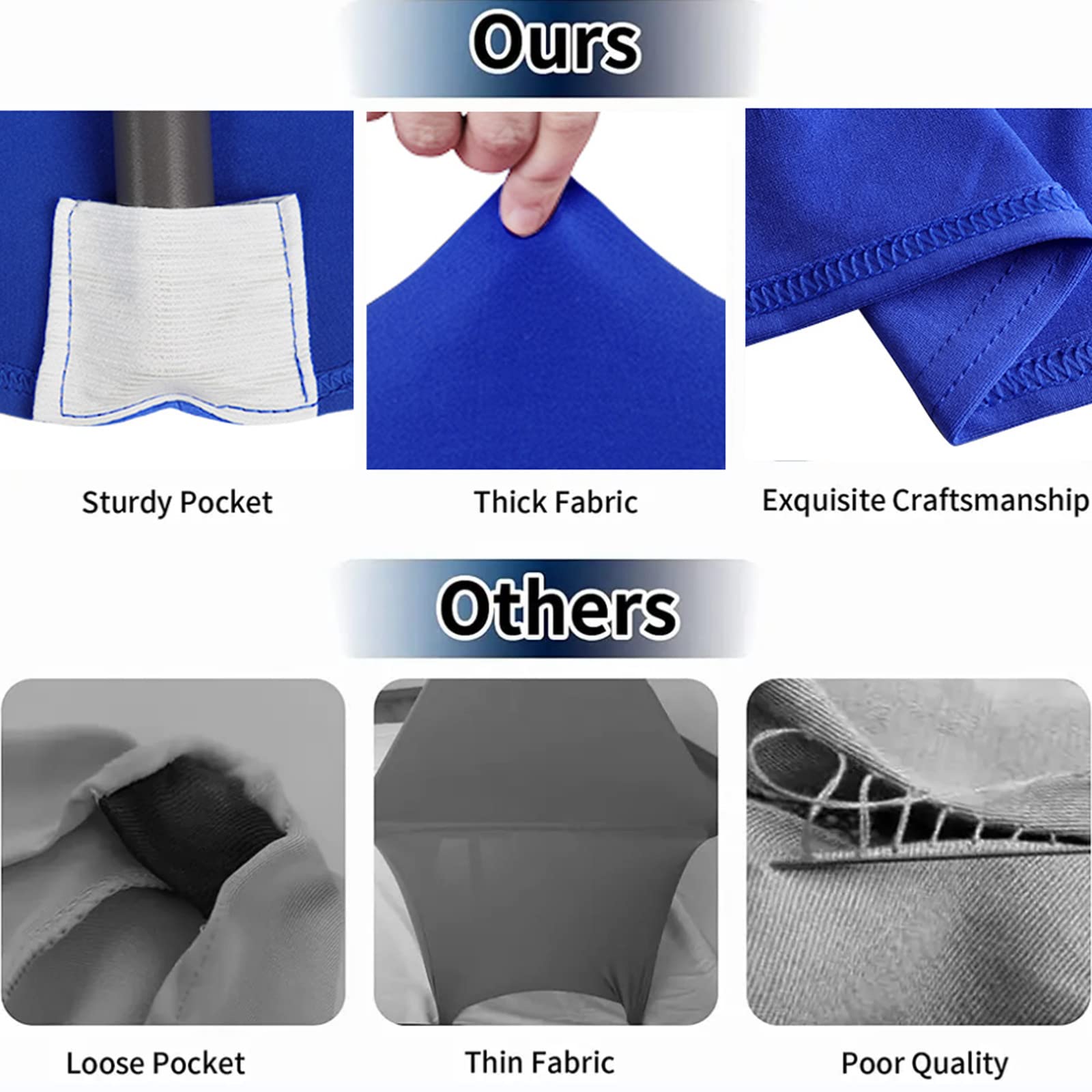 Hussome 4FT Table Cloth for Rectangular Tablecloth Royal Blue Stretch Fitted Table Cover Spandex Tablecloths Table Protector for Event, Cocktail, Wedding, Banquet or Parties