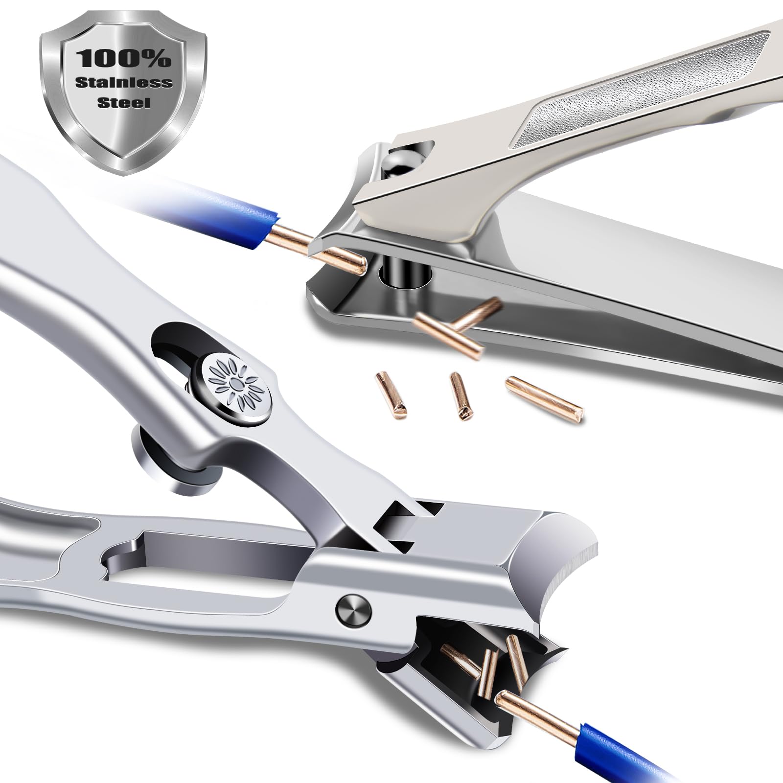 Nail Clippers for Men Thick Nails, Large Toenail Clippers for Seniors Thick Toenails with Wide Opening, Ultra Sharp Anti Splash Fingernail Clipper Cutter Long Handle with Catcher