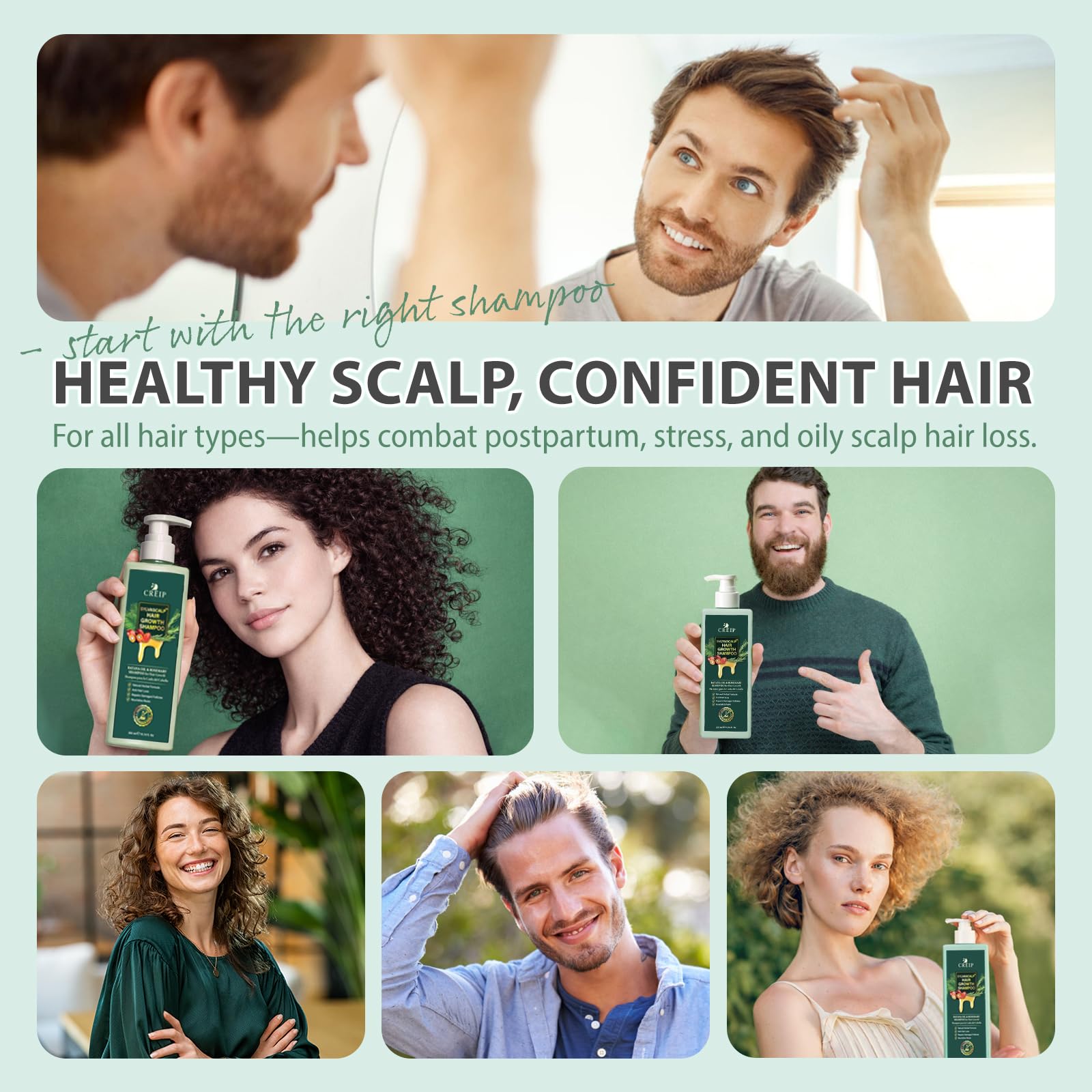 Rosemary & Batana Oil Hair Growth Shampoo: Hair Loss Shampoo for Men and Women with Biotin, Sulfate & Fragrance-Free Thickening
