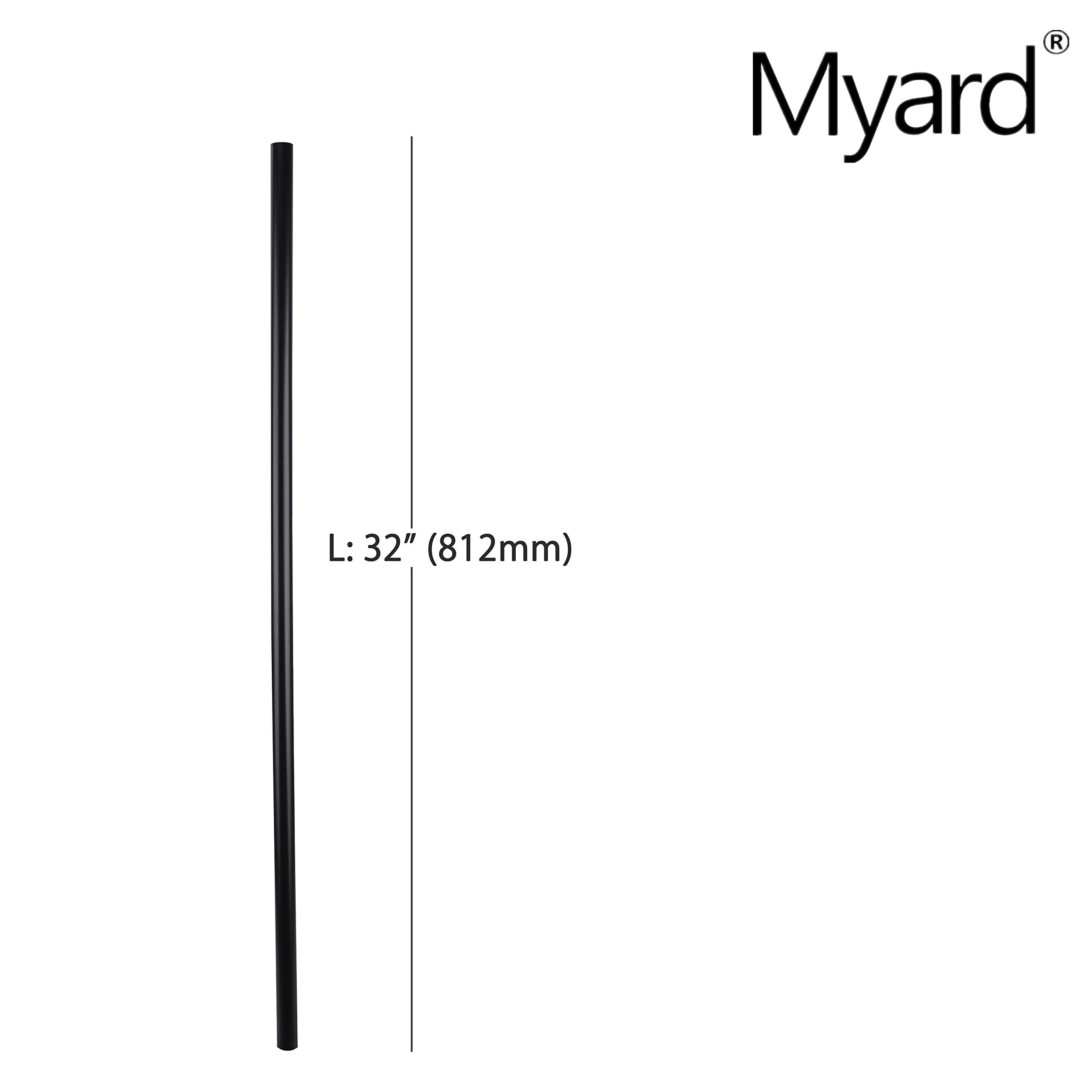 32 Inches Myard Classic Hollow Round Iron Deck Balusters for Deck Railing Porch (50-Pack, Matte Black)
