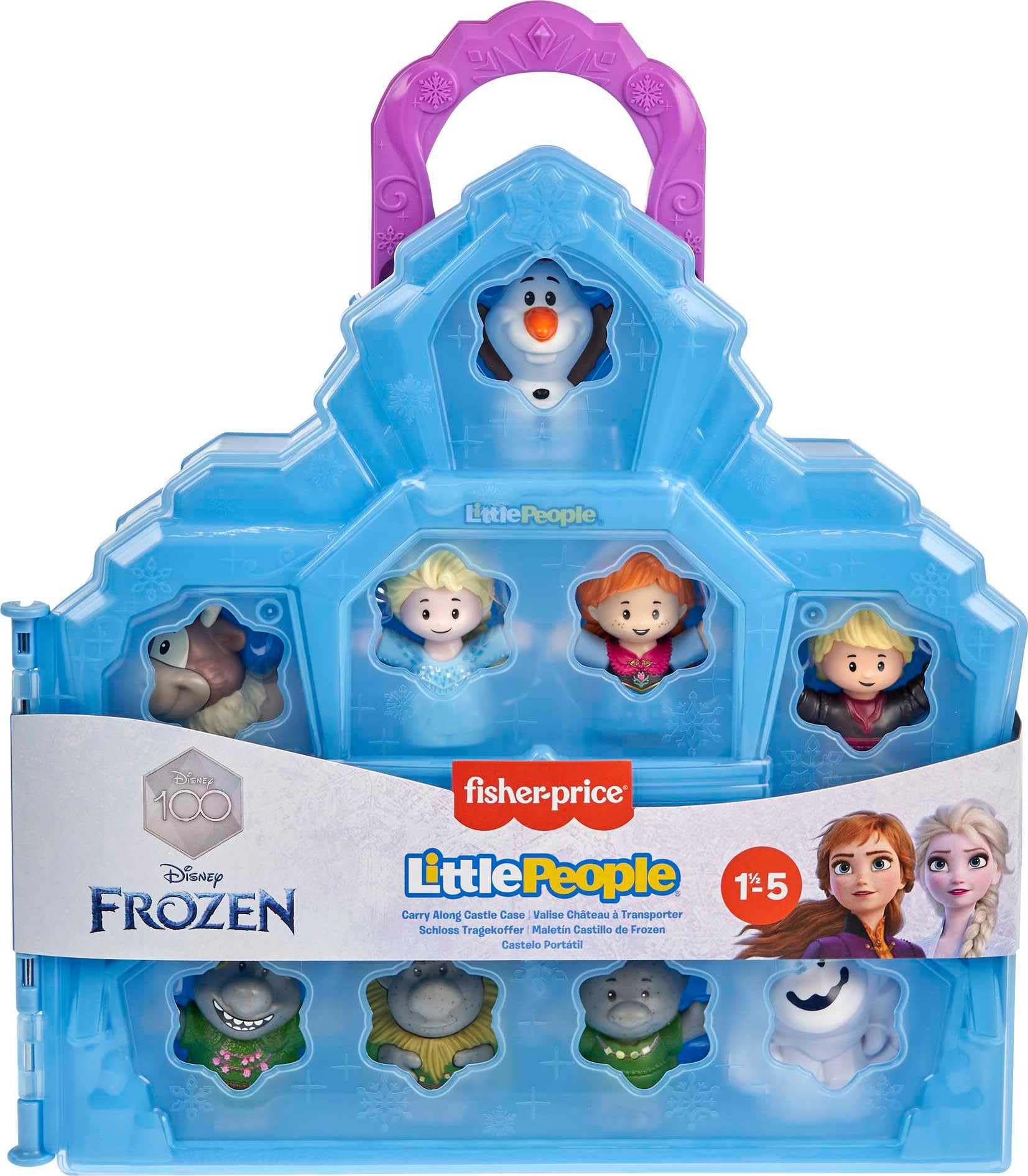 Fisher-Price Little People Toddler Toy Disney Frozen Carry Along Castle Case Playset with Figures for Pretend Play Kids Ages 18+ Months
