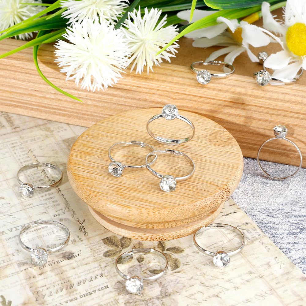 Fake Wedding Rings, Bridal Shower Decorations, 72 Pcs Adjustable Rings, Fake Diamond Ring, Plastic Rings,Engagement Rings for Women Bridal Shower Ring Game Cupcake Rings Bachelorette Party Decorations