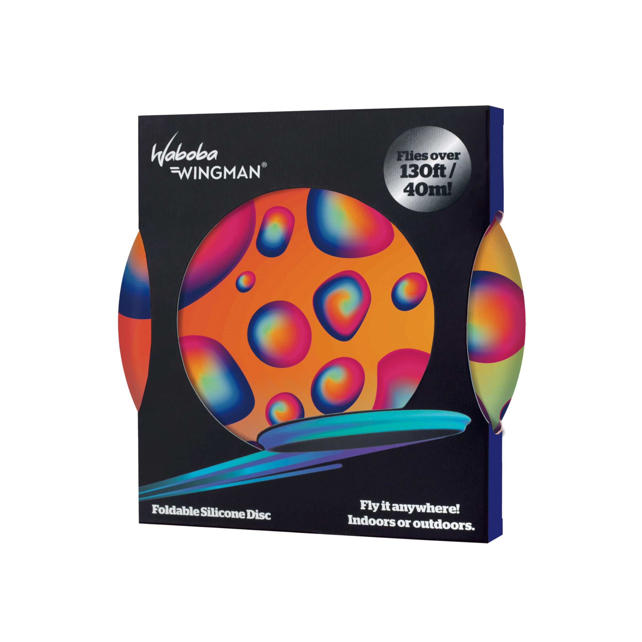 Waboba Wingman-Foldable Silicone Disc-Fly Straight and Far, Perfect for Kids and Adults (Liquid Drops)