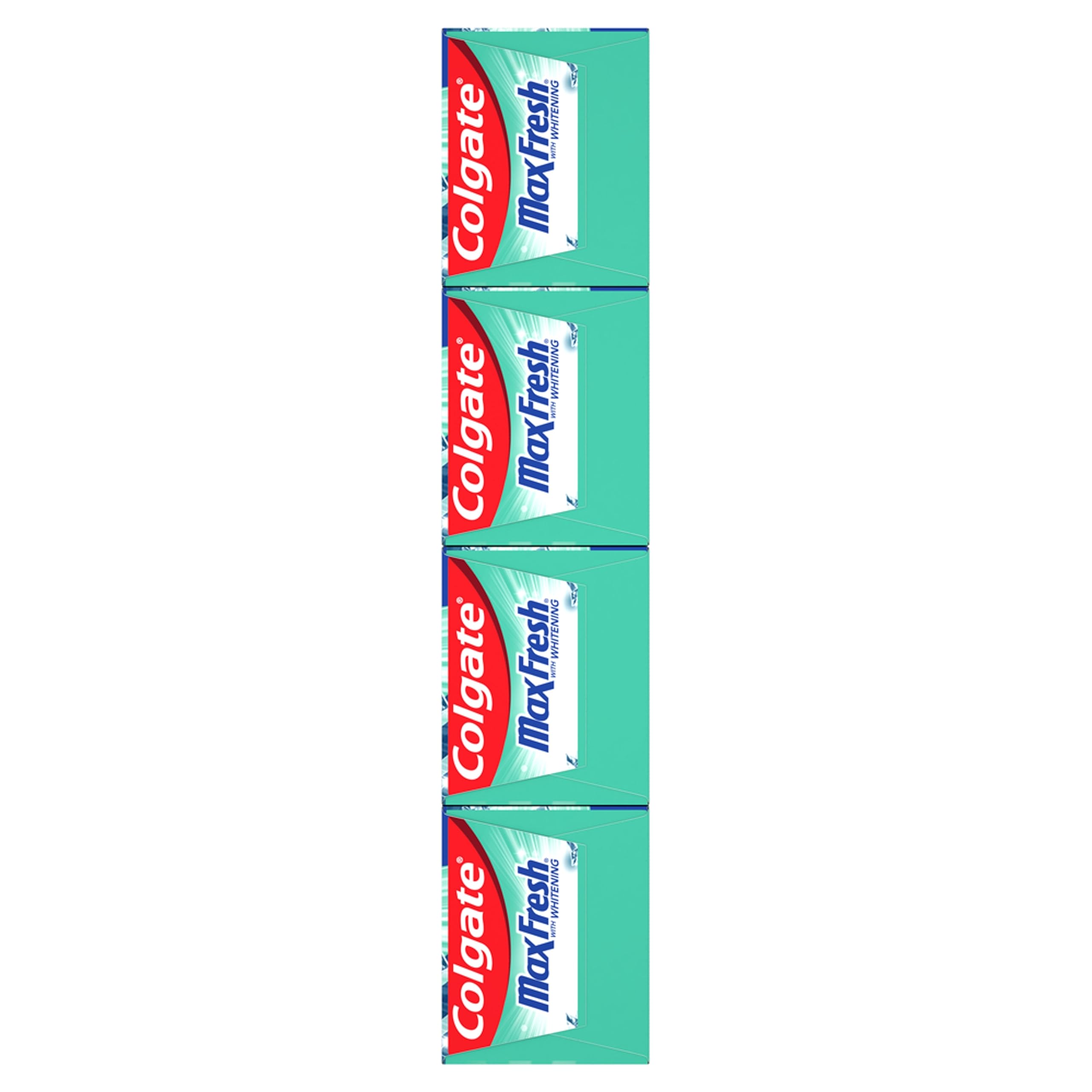 Colgate Max Fresh Whitening Toothpaste with Mini Strips, Clean Mint Toothpaste for Bad Breath, Helps Fight Cavities, Whitens Teeth, and Freshens Breath, 6.3 Ounce (Pack of 4)