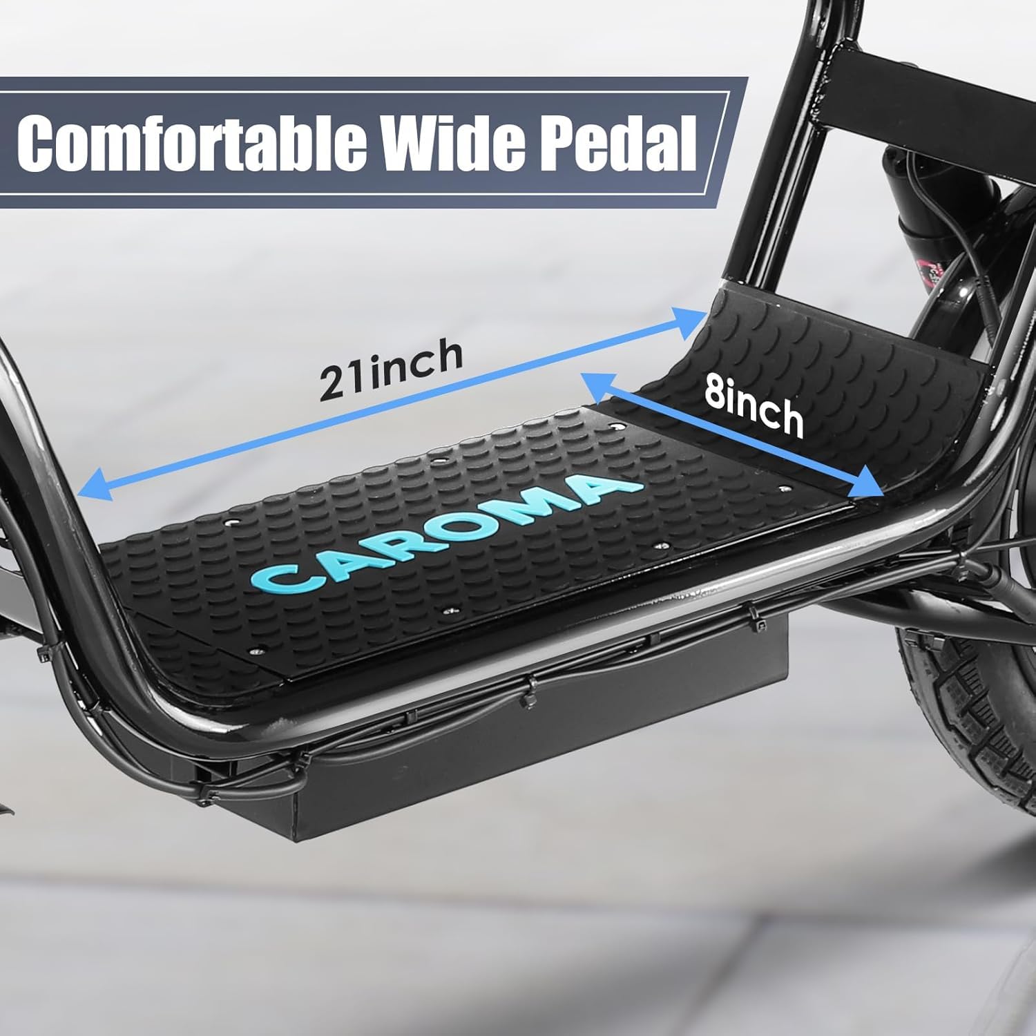 Caroma 819W Peak Electric Scooters for Adults, 14" Fat Tire, 375Wh Battery, 25 Miles Range, 20MPH Top Speed, Foldable Electric Scooter with Seat, Dual Shock Absorbing Electric Bike for Commuting,Blac