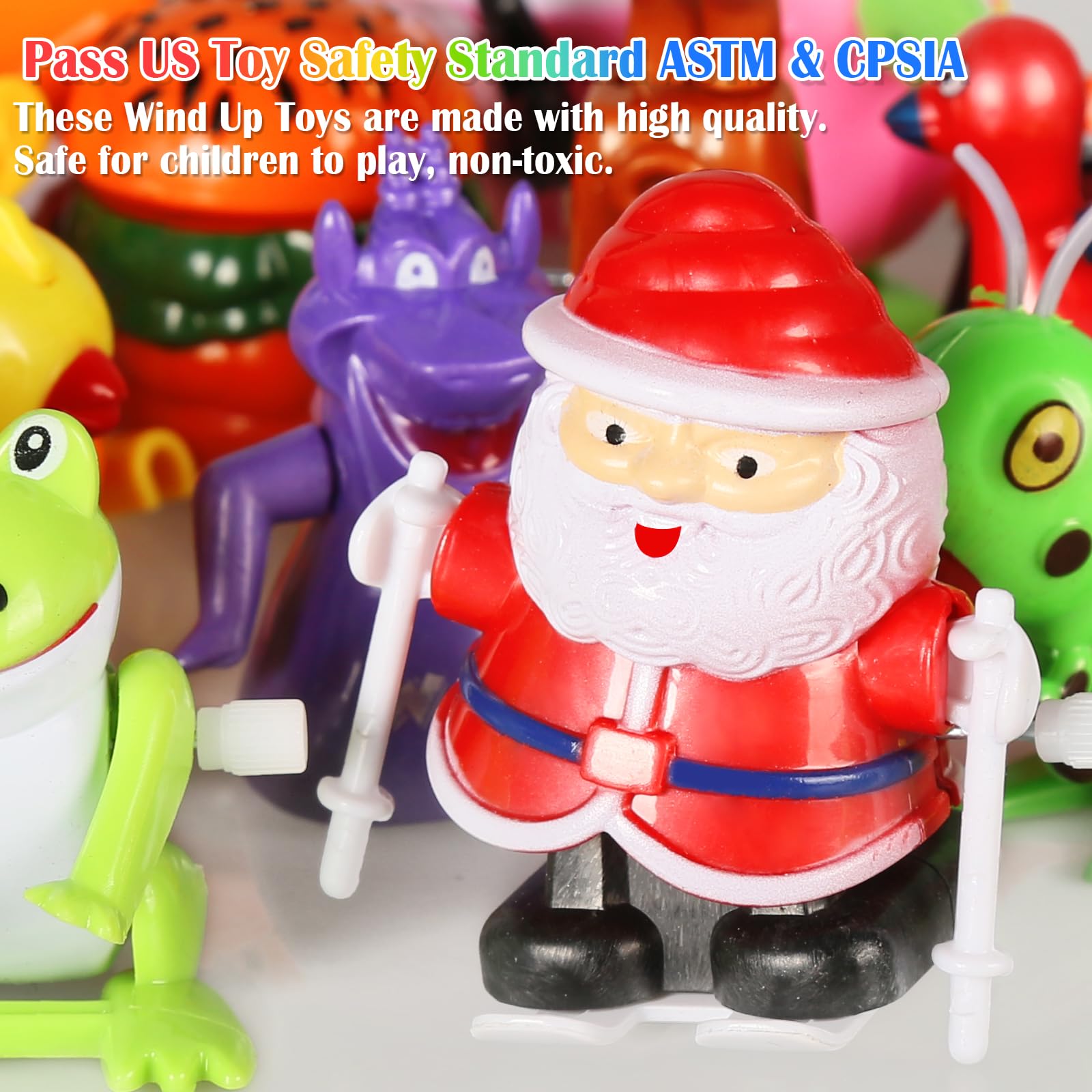 CIUGEO 32 PCS Assorted Wind-up Toys for Kids, Bulk Windup Animals Walking Jumping Swimming Flipping Clockwork Toys for Kids Clossroom Party Favors, Birthday Gifts