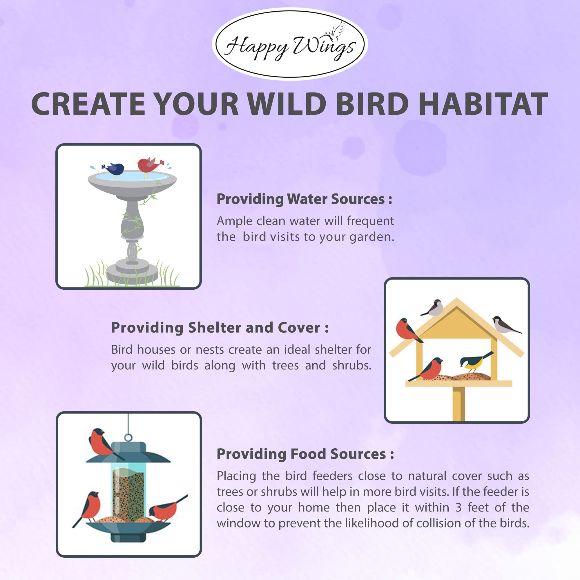Happy Wings Finch Blend Bird Food - Mix of Sunflower Hearts/Kernels and Nyjer, 5 Pounds - No Grow Seed - For Wild Birds