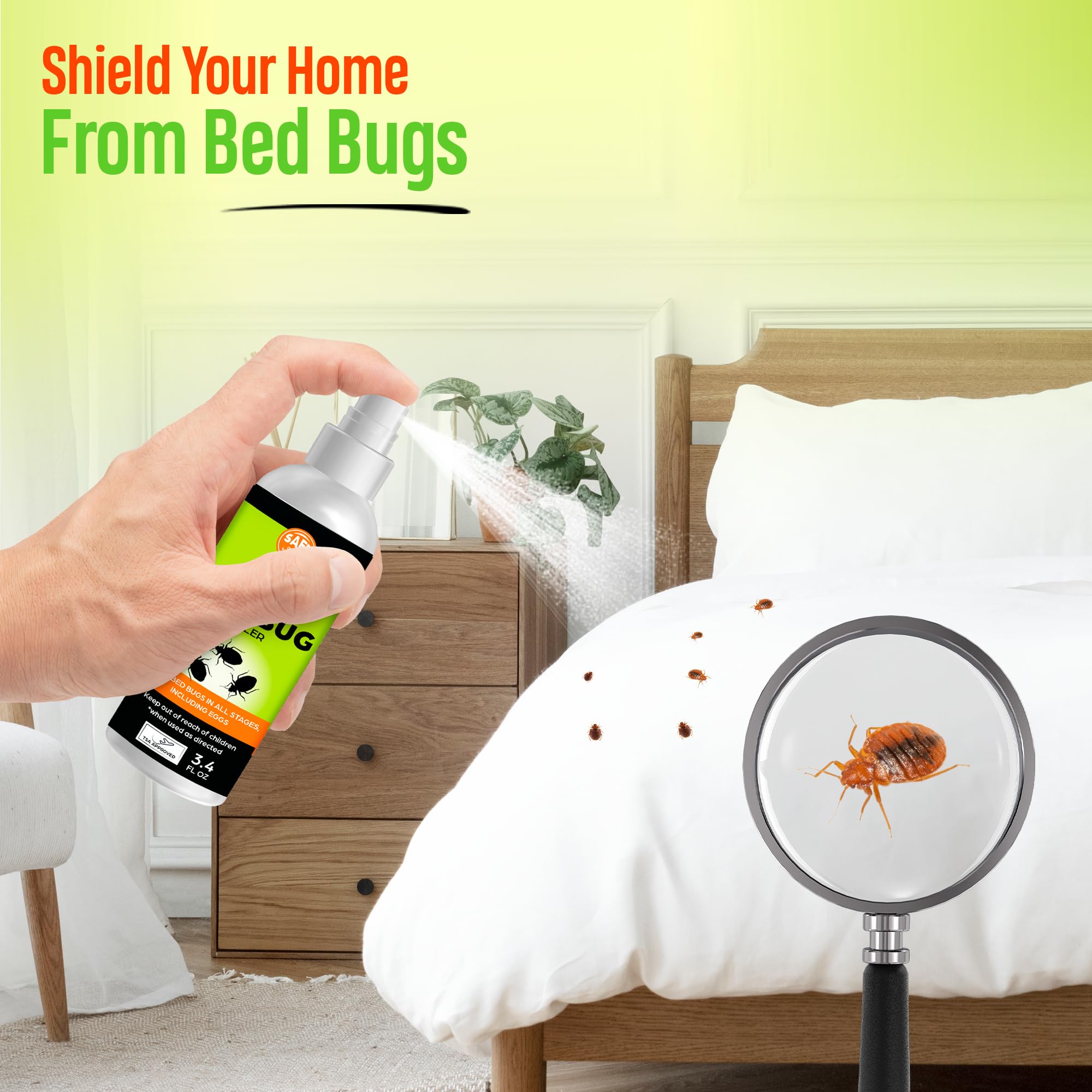 Nature's Dome Bed Bug Spray – 100% Kill Rate, 16 OZ Natural Bed Bug & Mite Killer, Destroys Eggs, Kills Resistant Strains, Long-Lasting Protection, Safe for Home Use (6.8)