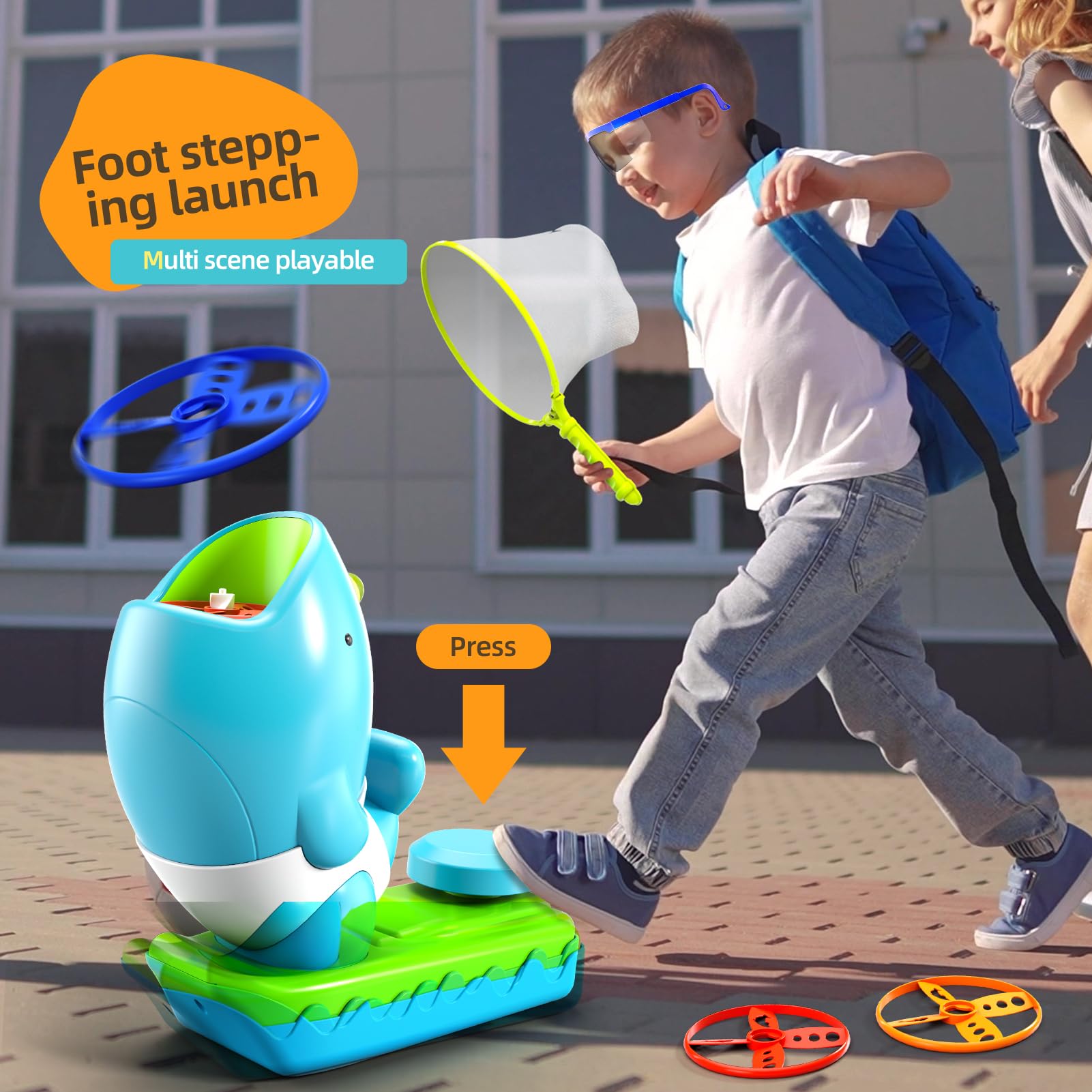 WATUDOU 29 PCS Flying Disc Launcher Outdoor Indoor Game Toys Gifts for 3 4 5 6 Year Old Boys Kids, Outdoor Outside Game Toys for Kids Boys Ages 3-5 4-8, Ideal 3 4 5 6 Year Old Boys Birthday Gifts