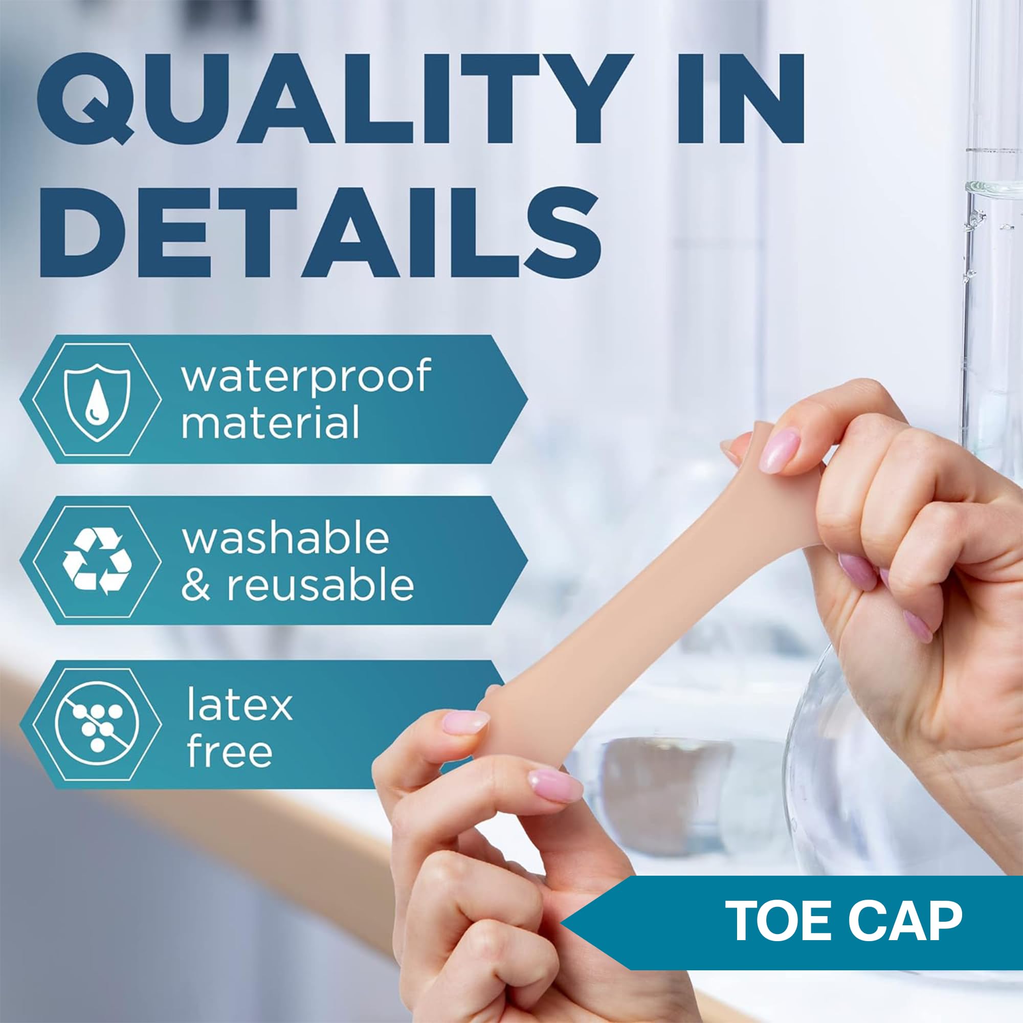 Homergy Original Soft Gel Toe Cap - 6 Small Toe Protectors and Metatarsal Foot Pads for Pain Relief - 4 Pack Soft Gel Reusable Breathable Sleeve Pads